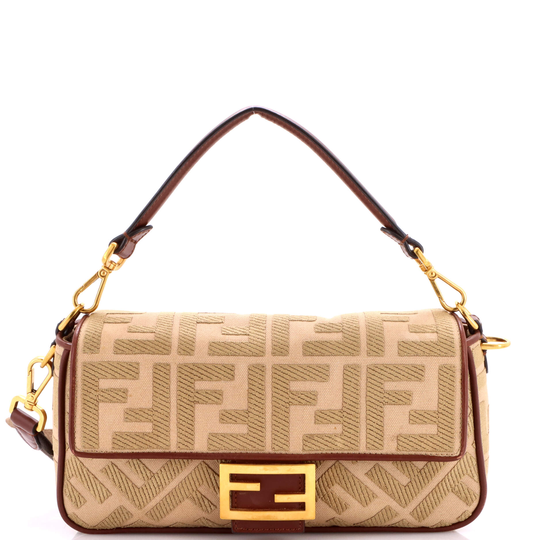 Baguette NM Bag Zucca Embroidered Canvas Medium