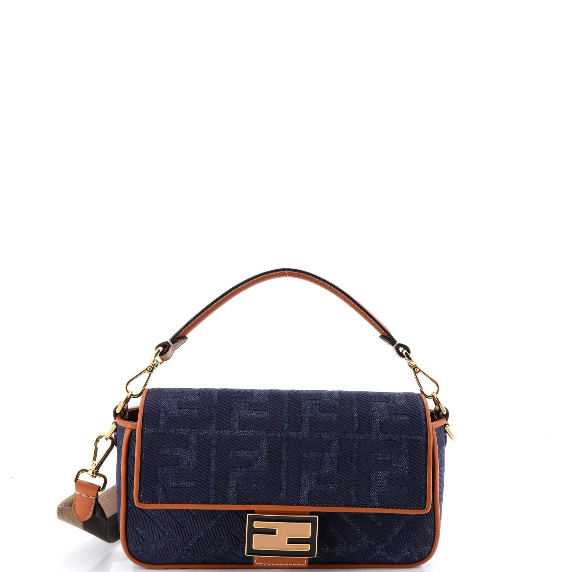 Baguette NM Bag Zucca Embroidered Denim Medium