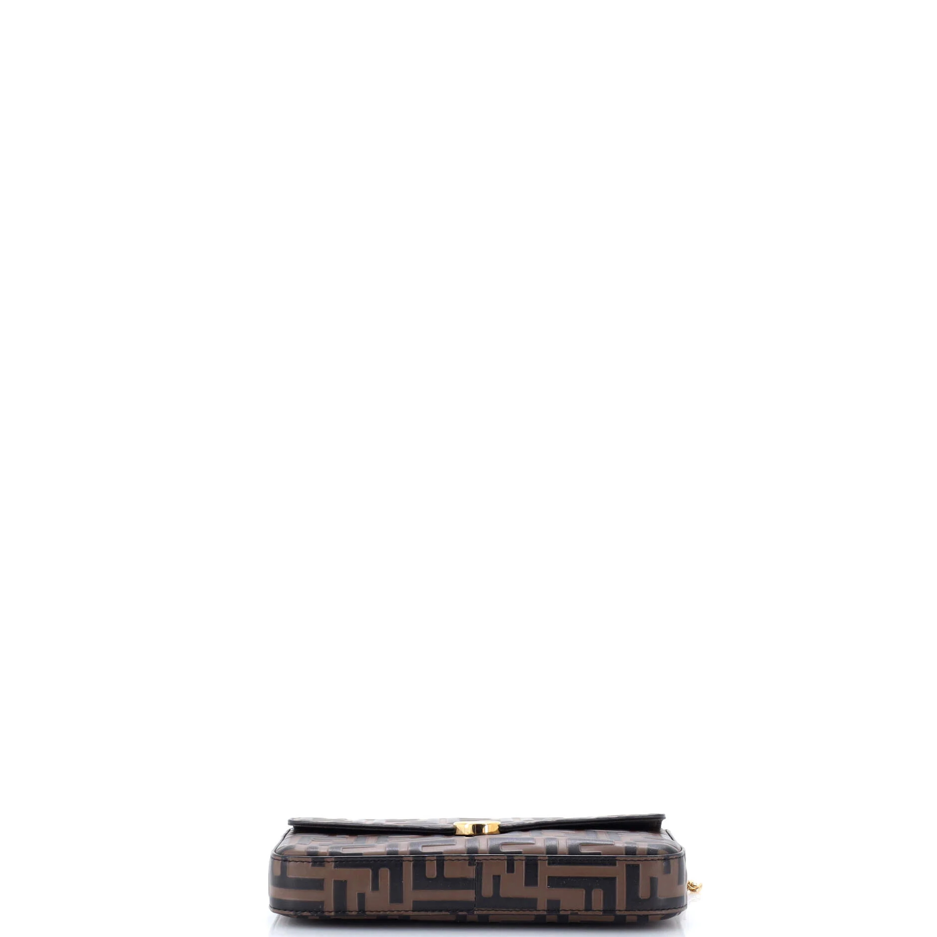 F is Fendi Envelope Clutch on Chain Zucca Embossed Leather - Image 5