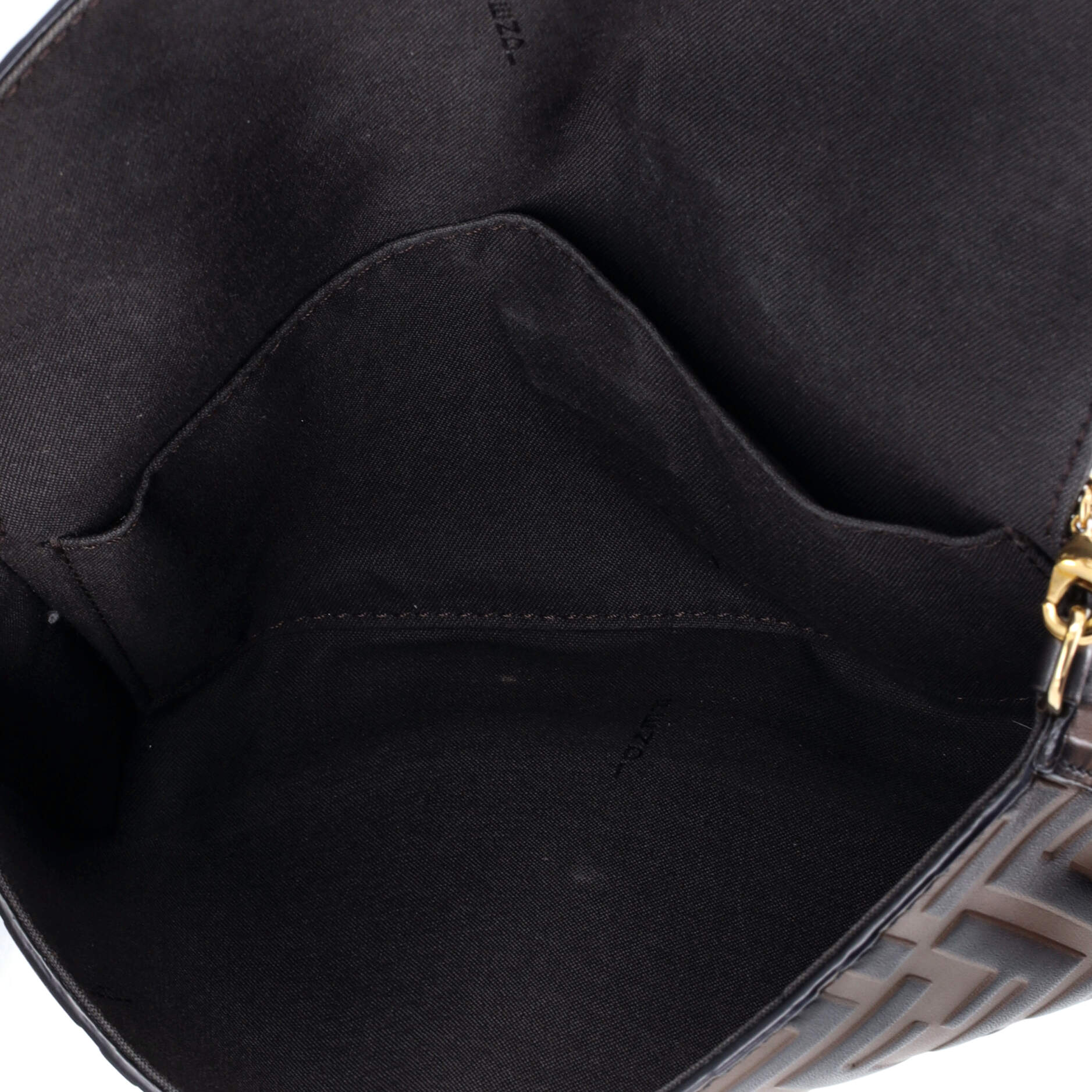 F is Fendi Envelope Clutch on Chain Zucca Embossed Leather - Image 6