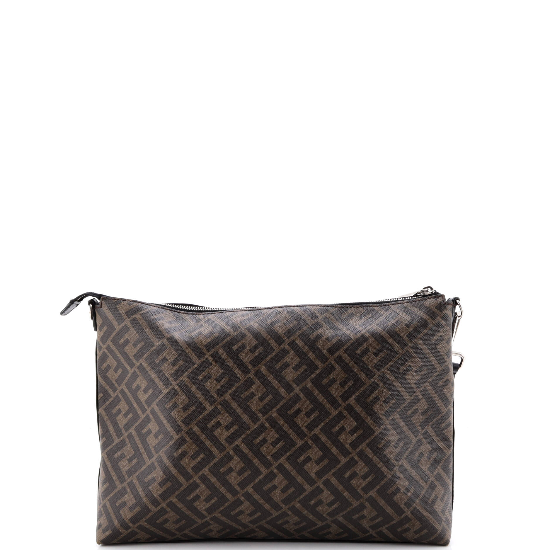 Front Zip Messenger Zucca Coated Canvas and Leather Large - Image 3