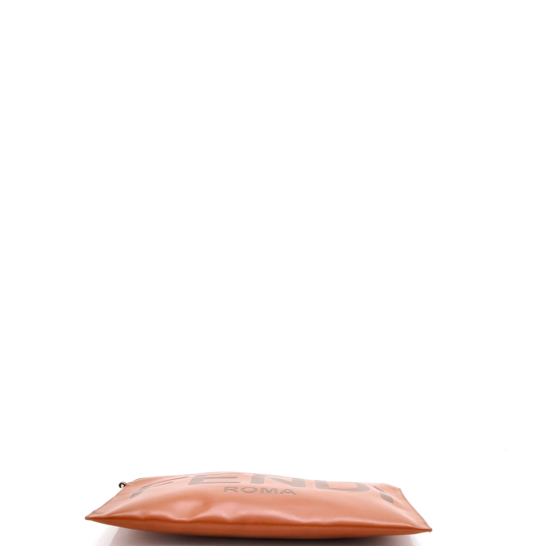 Logo Flat Wristlet Pouch Embossed Leather Large - Image 4