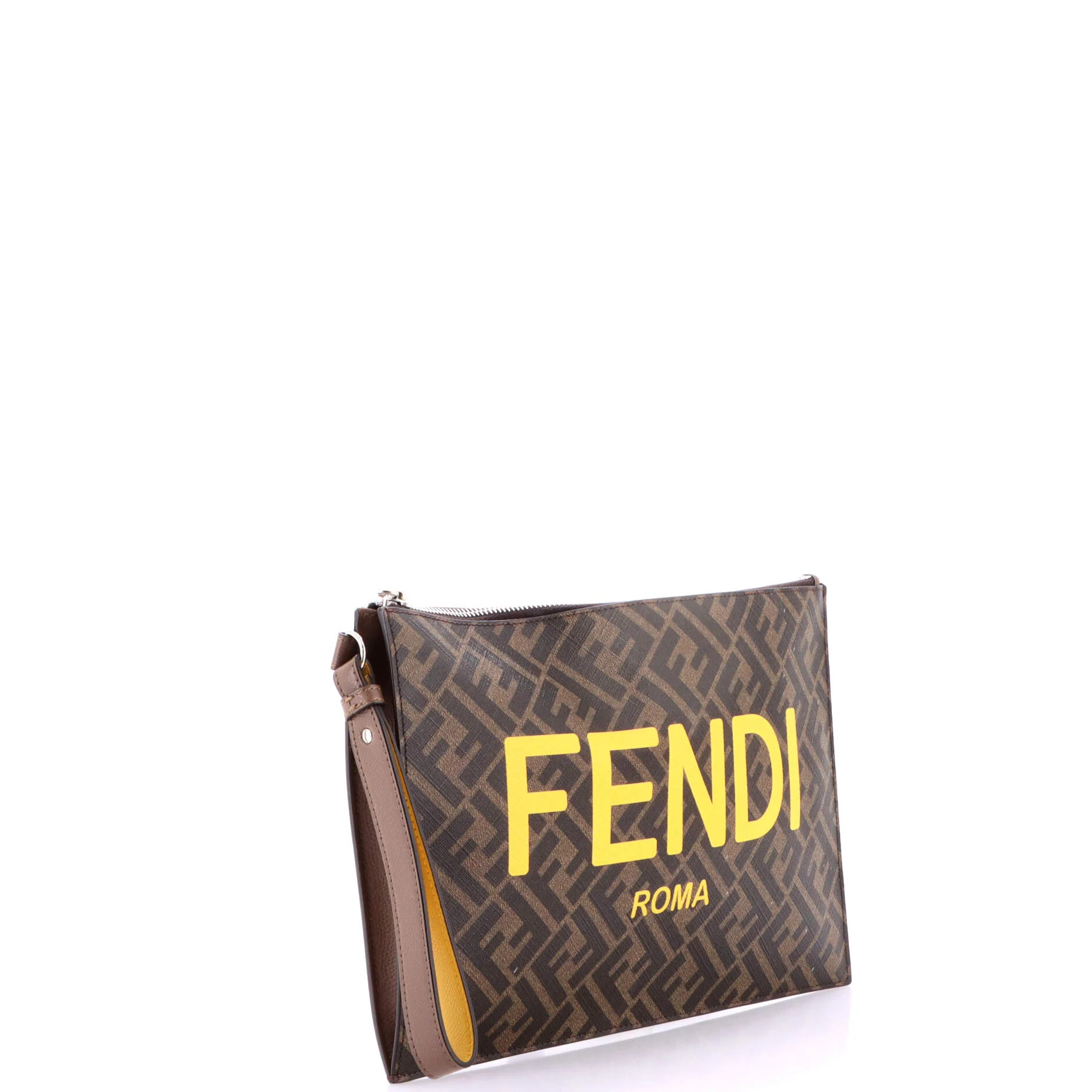 Logo Flat Wristlet Pouch Zucca Coated Canvas Medium - Image 2