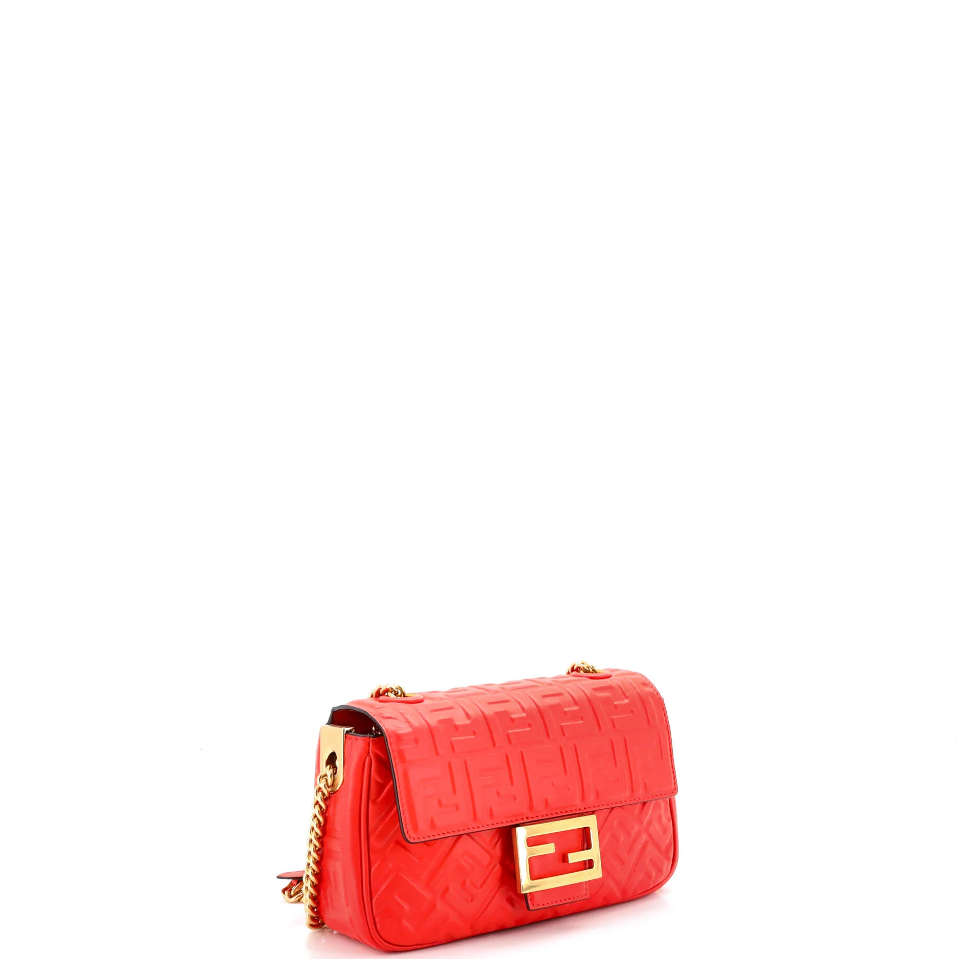 Midi Baguette Chain Bag Zucca Embossed Leather Medium - Image 2