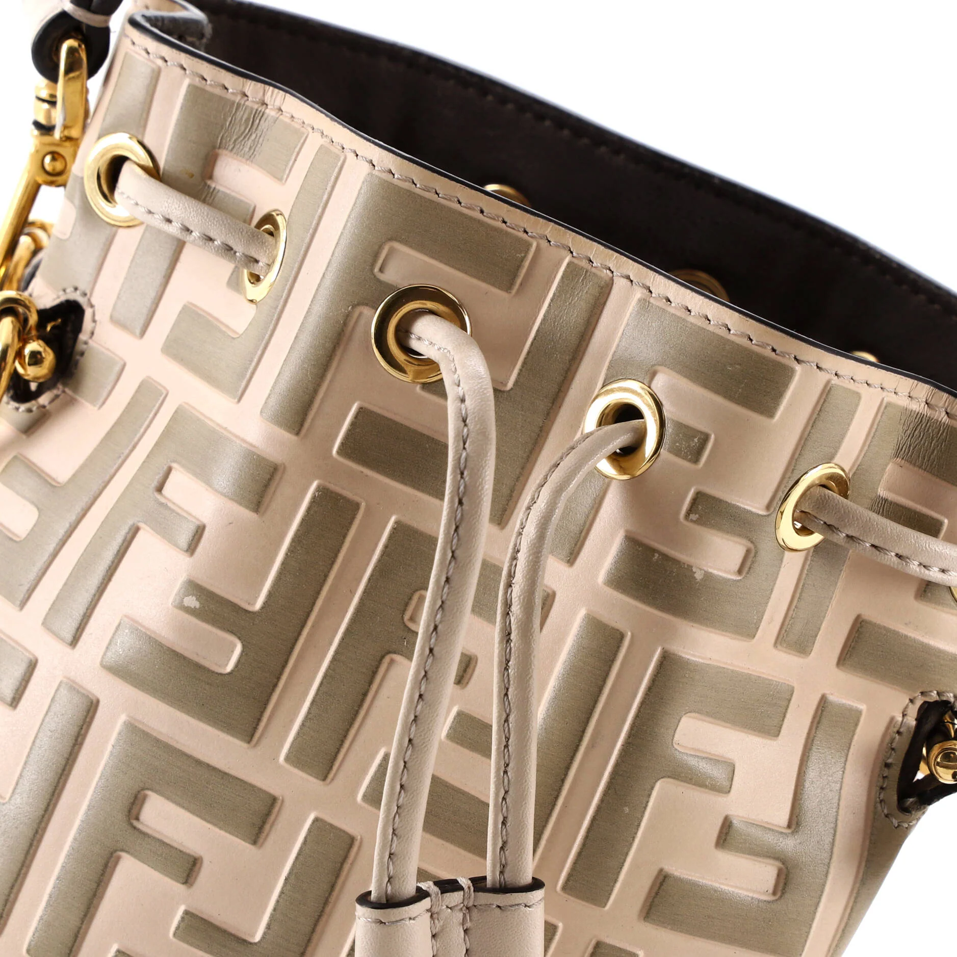 Mon Tresor Bucket Bag Zucca Embossed Leather Mini - Image 7