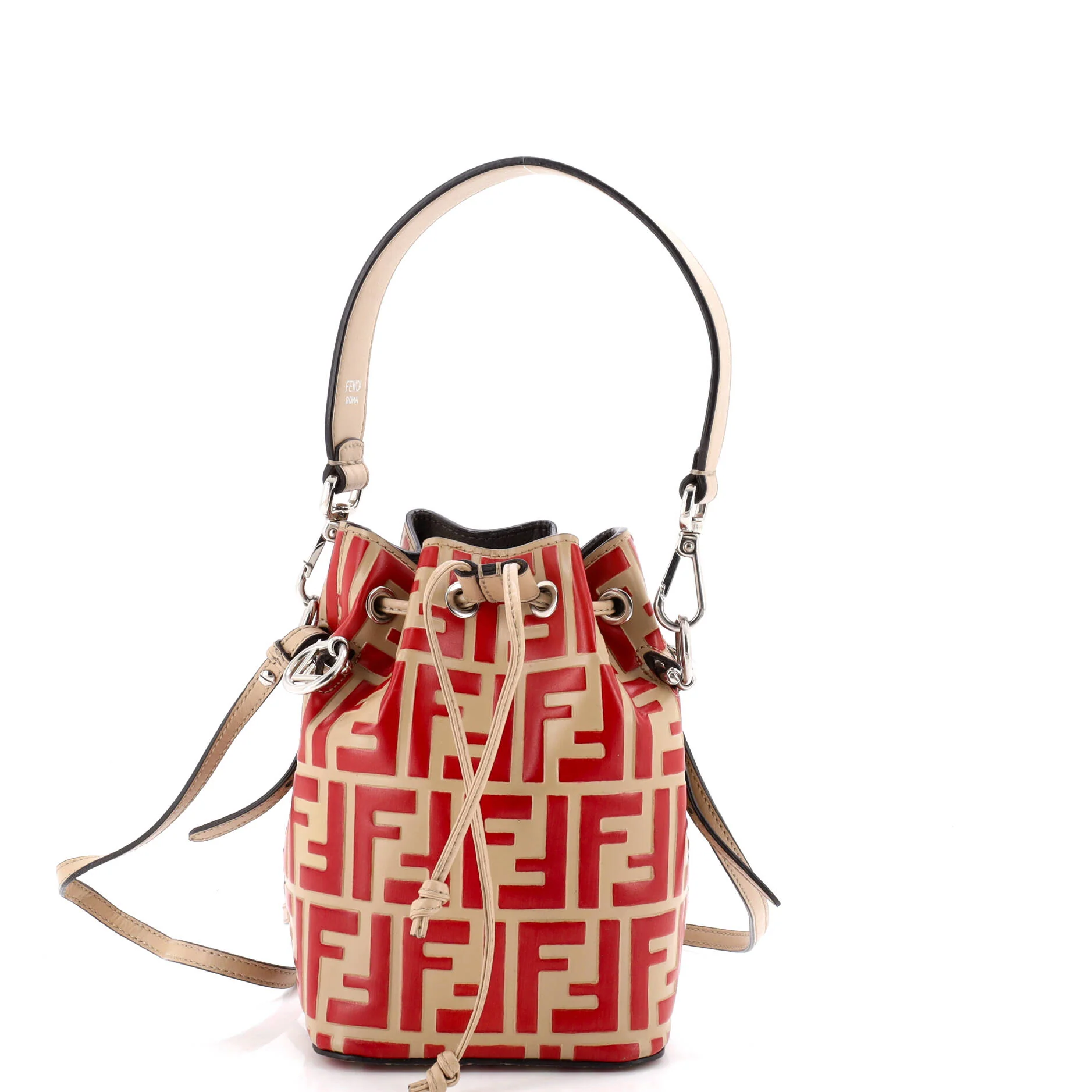Mon Tresor Bucket Bag Zucca Embossed Leather Mini