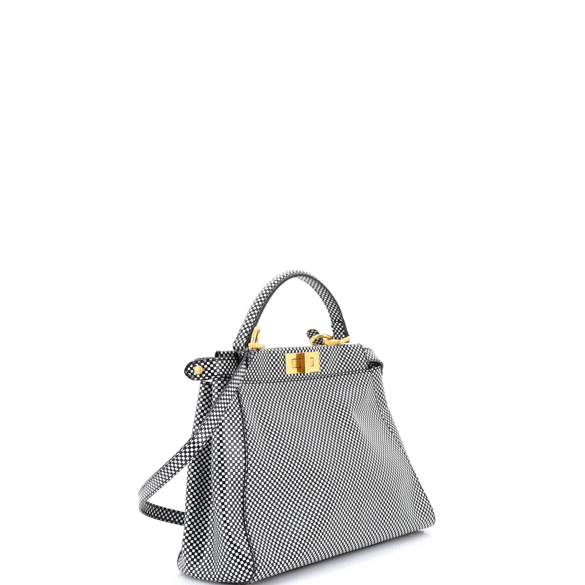 Peekaboo Bag Check Print Leather Regular - Image 2