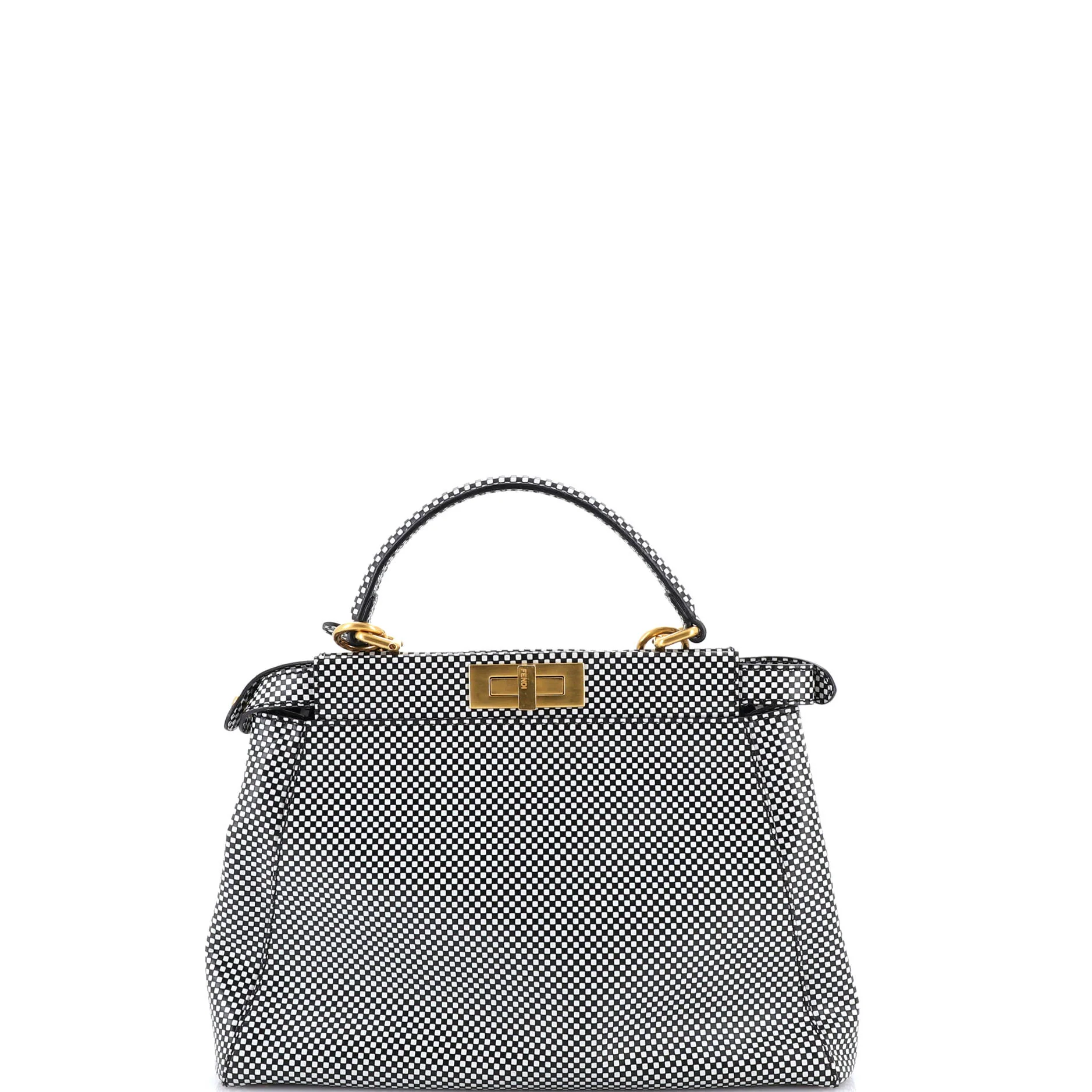 Peekaboo Bag Check Print Leather Regular - Image 3