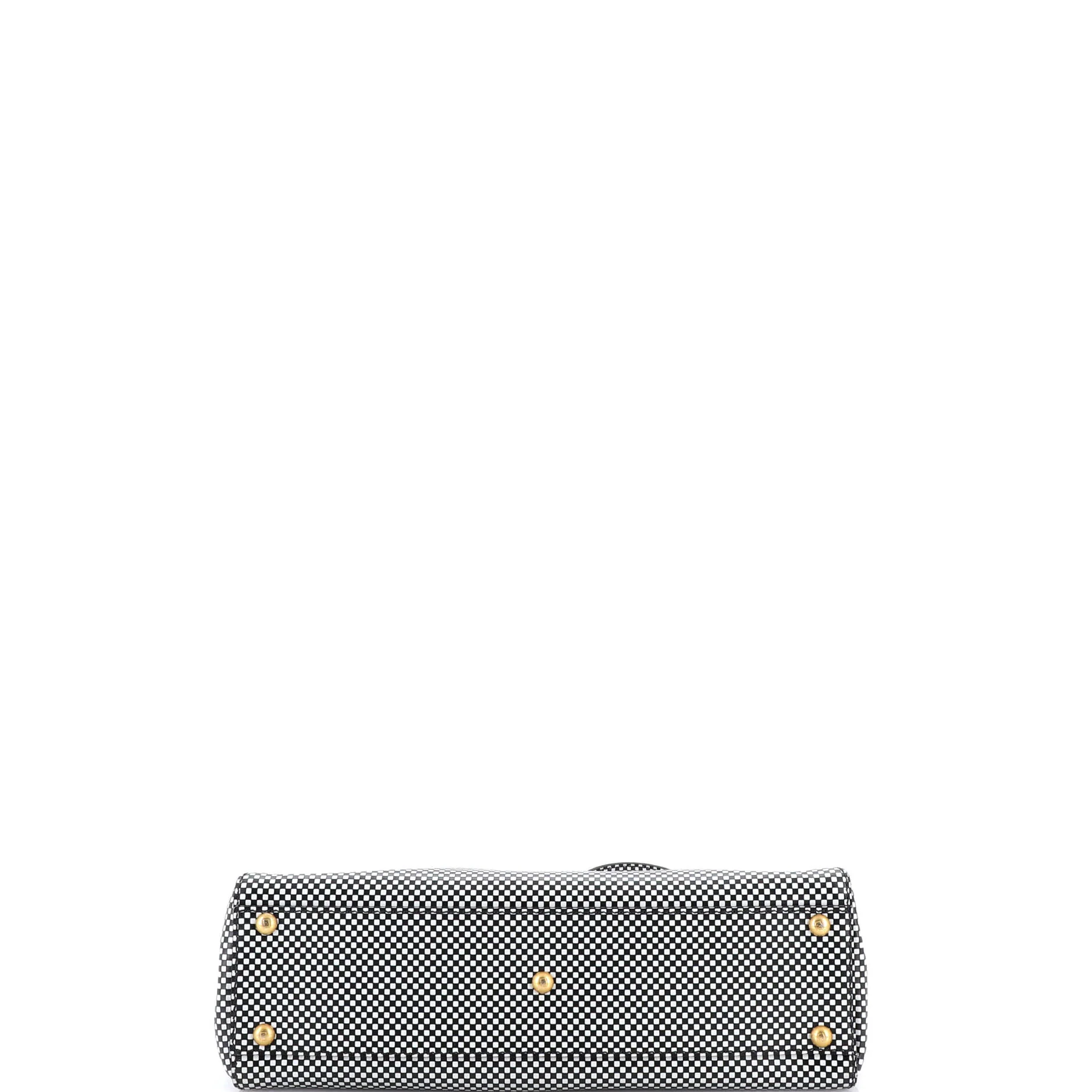 Peekaboo Bag Check Print Leather Regular - Image 4