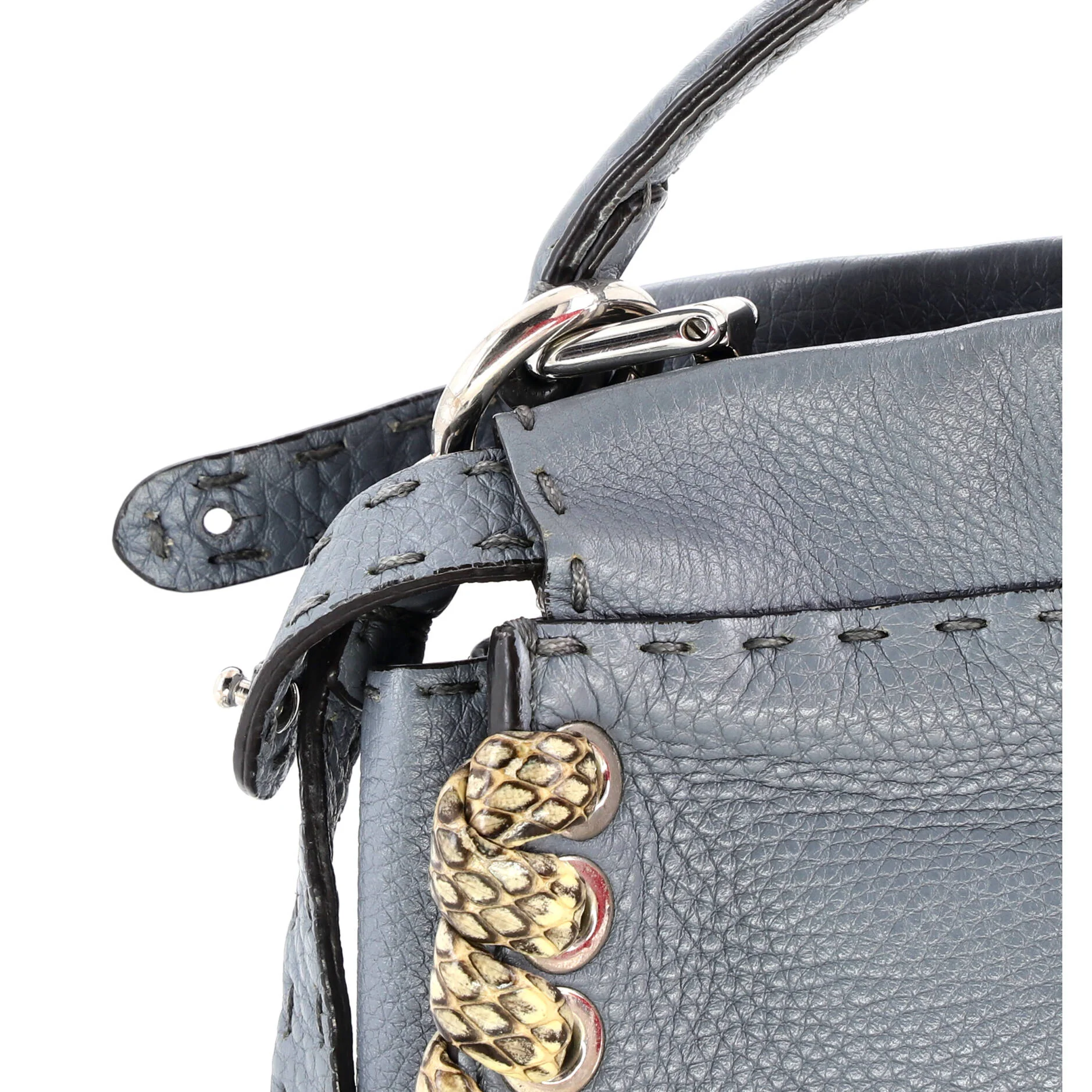 Peekaboo Bag Leather with Python Whipstitch Mini - Image 7