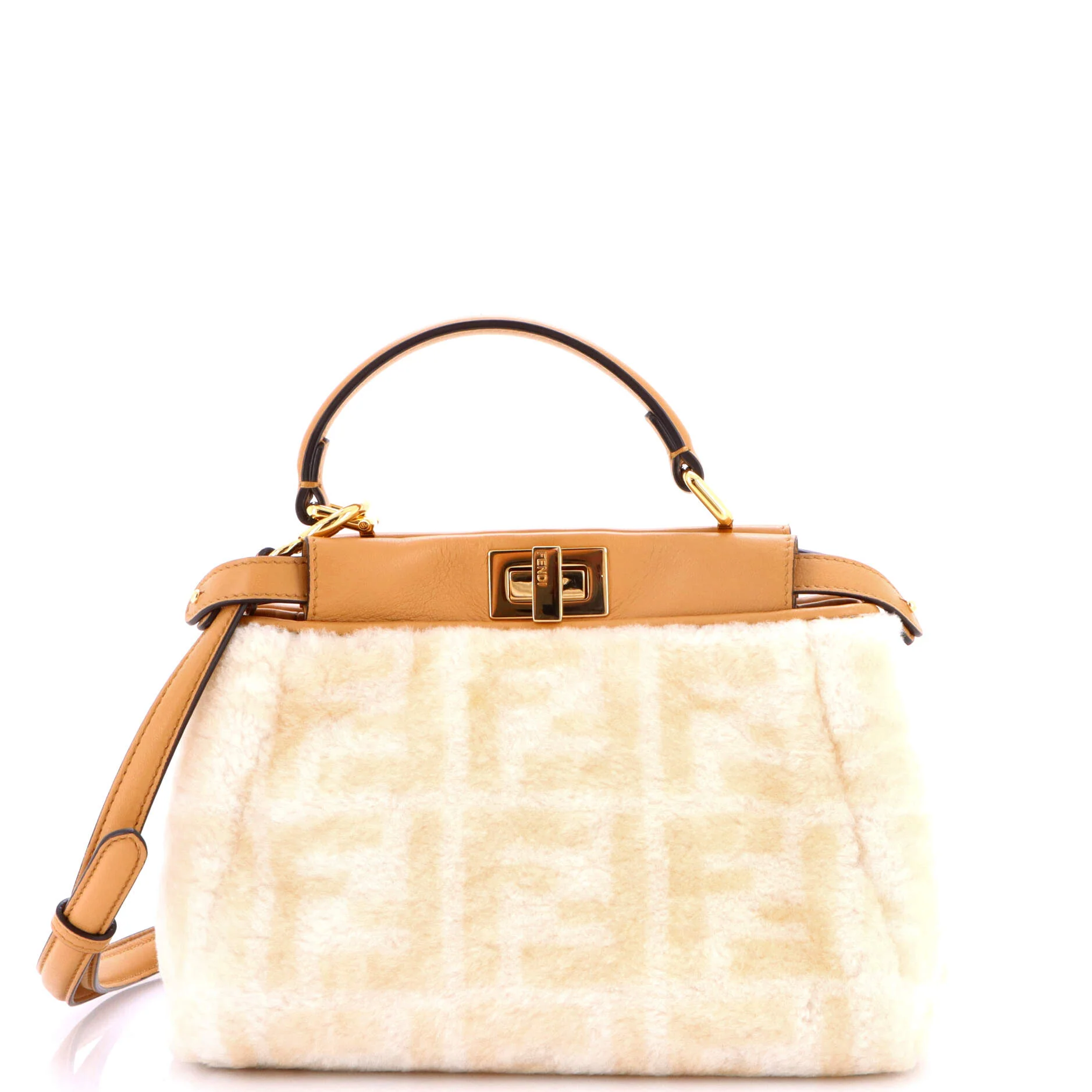 Peekaboo Bag Zucca Shearling Mini