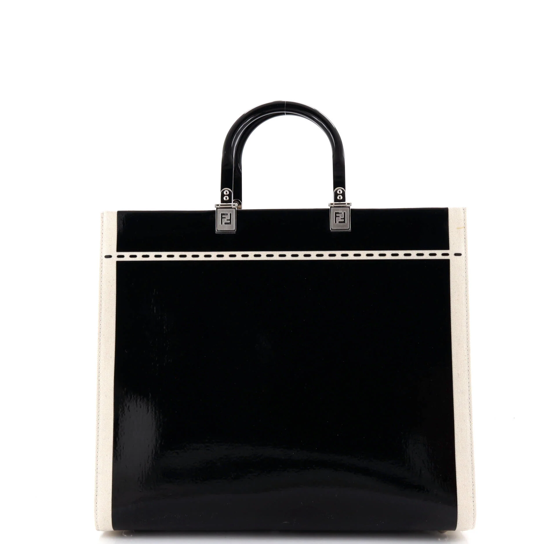 Sunshine Shopper Tote Patent with Canvas Medium - Image 3