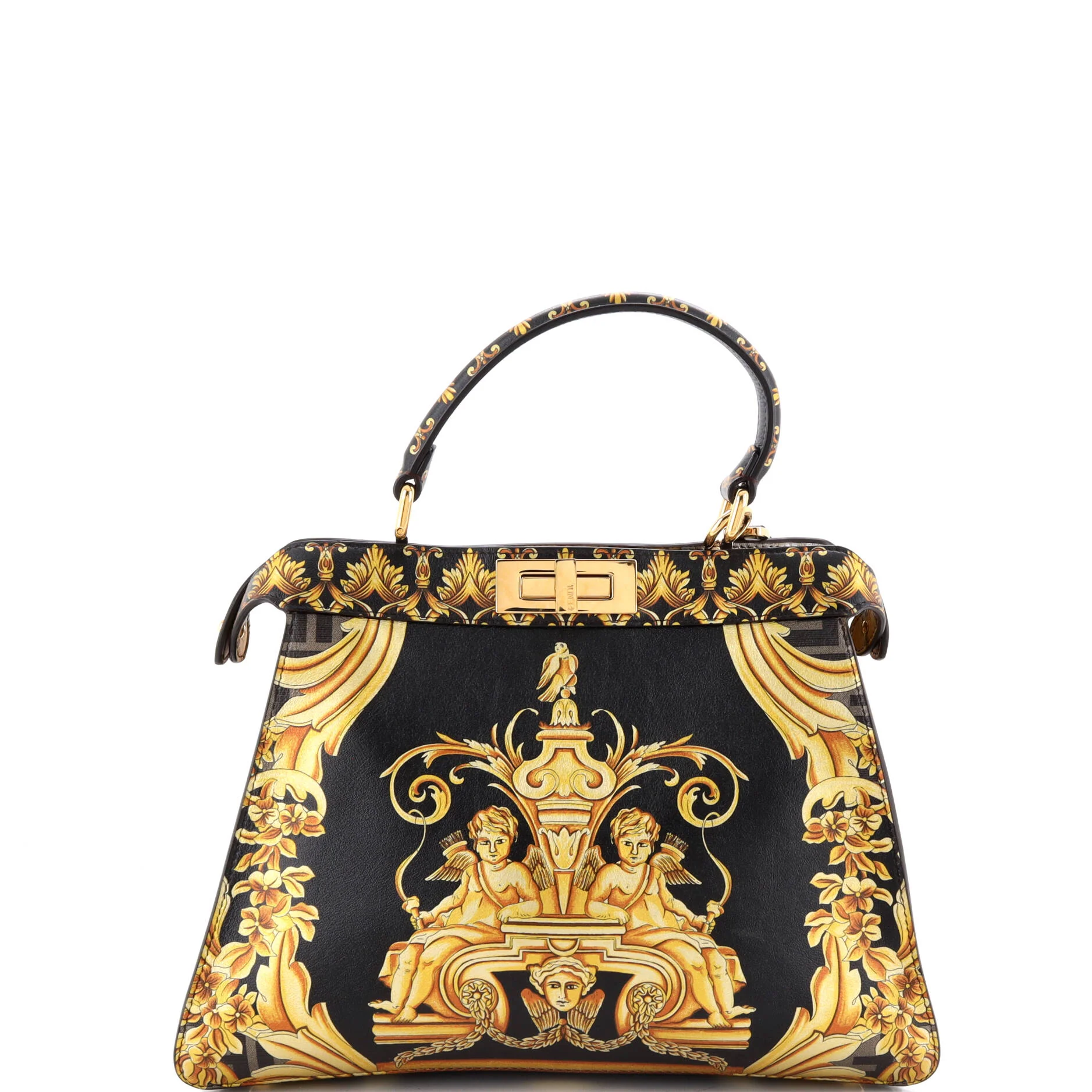 x Versace Fendace ISeeU Peekaboo Bag Printed Laminated Leather Medium - Image 3
