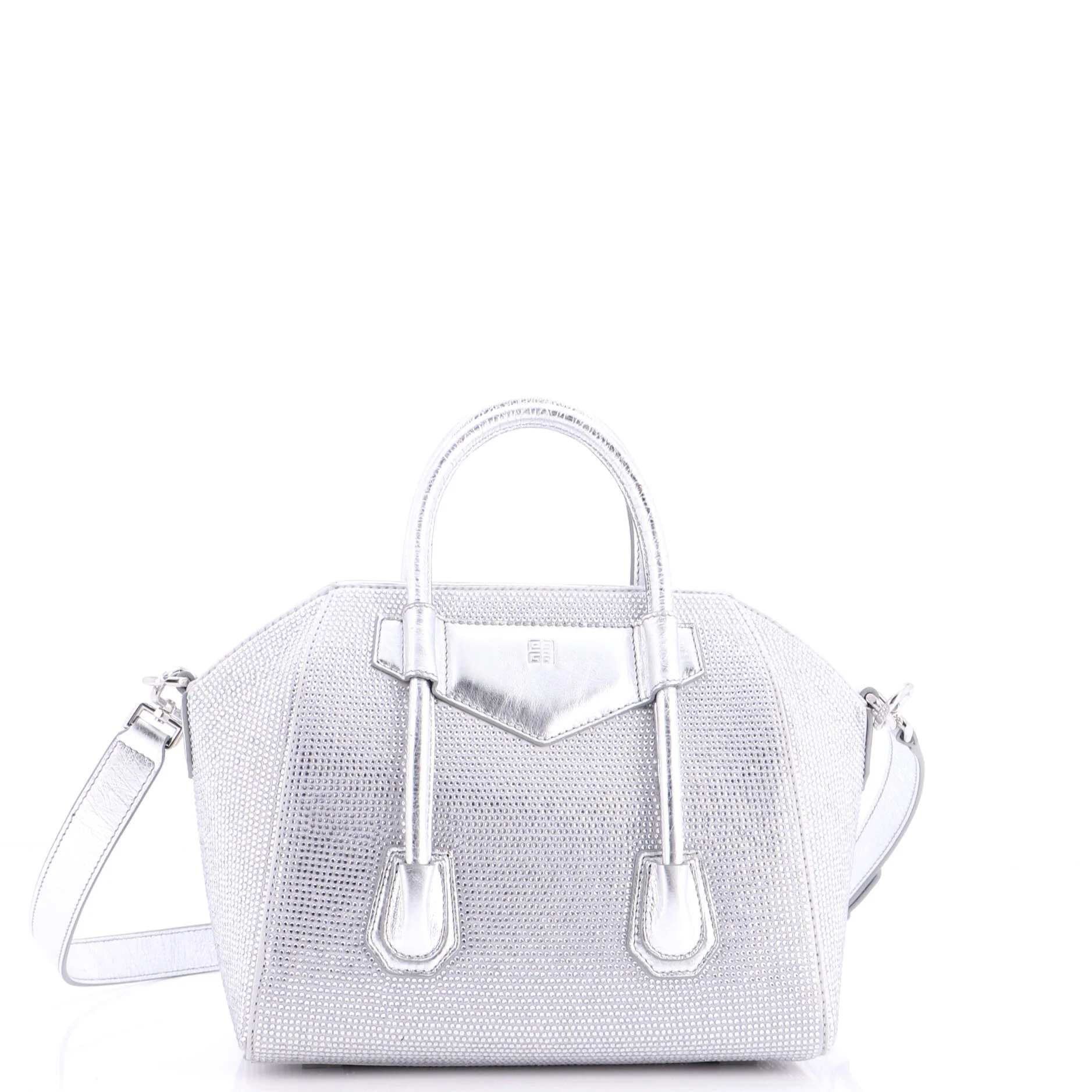Antigona Lock Bag Crystal Embellished Satin Mini - Image 3