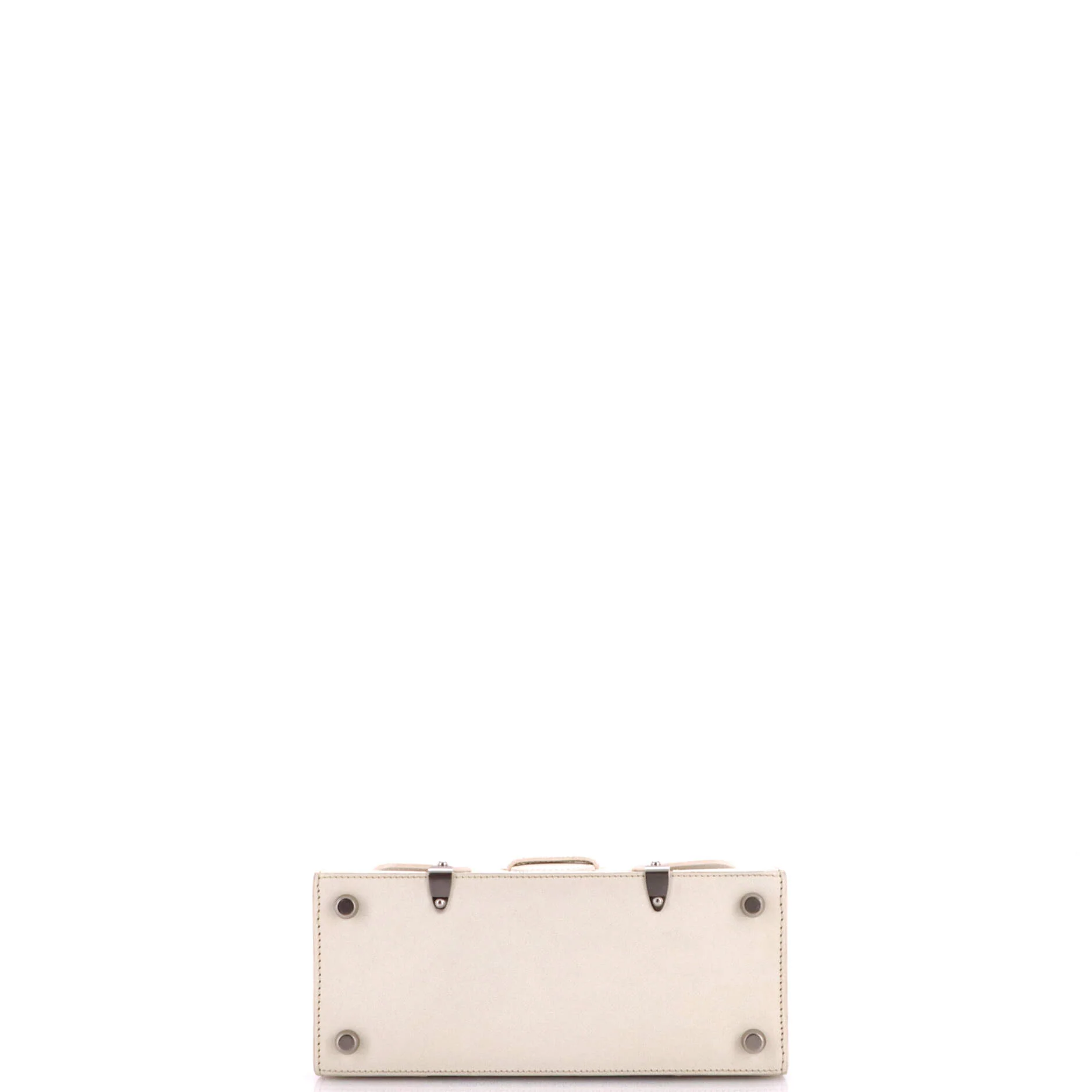 Structured Saigon Top Handle Bag Coated Canvas with Leather Mini - Image 4