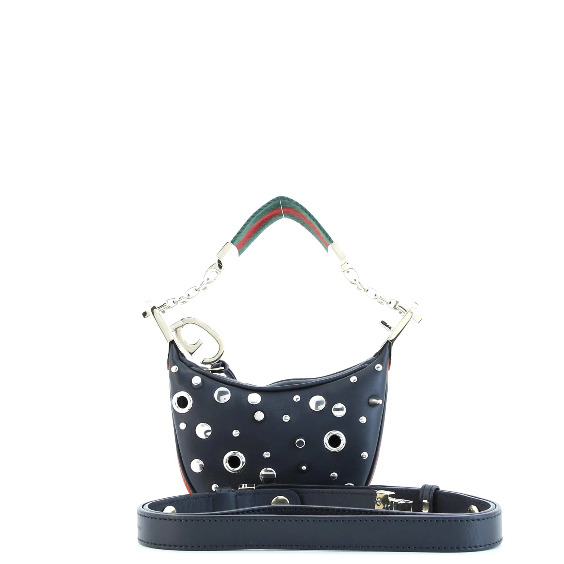Attache Shoulder Bag Grommet Embellished Leather Mini - Image 2