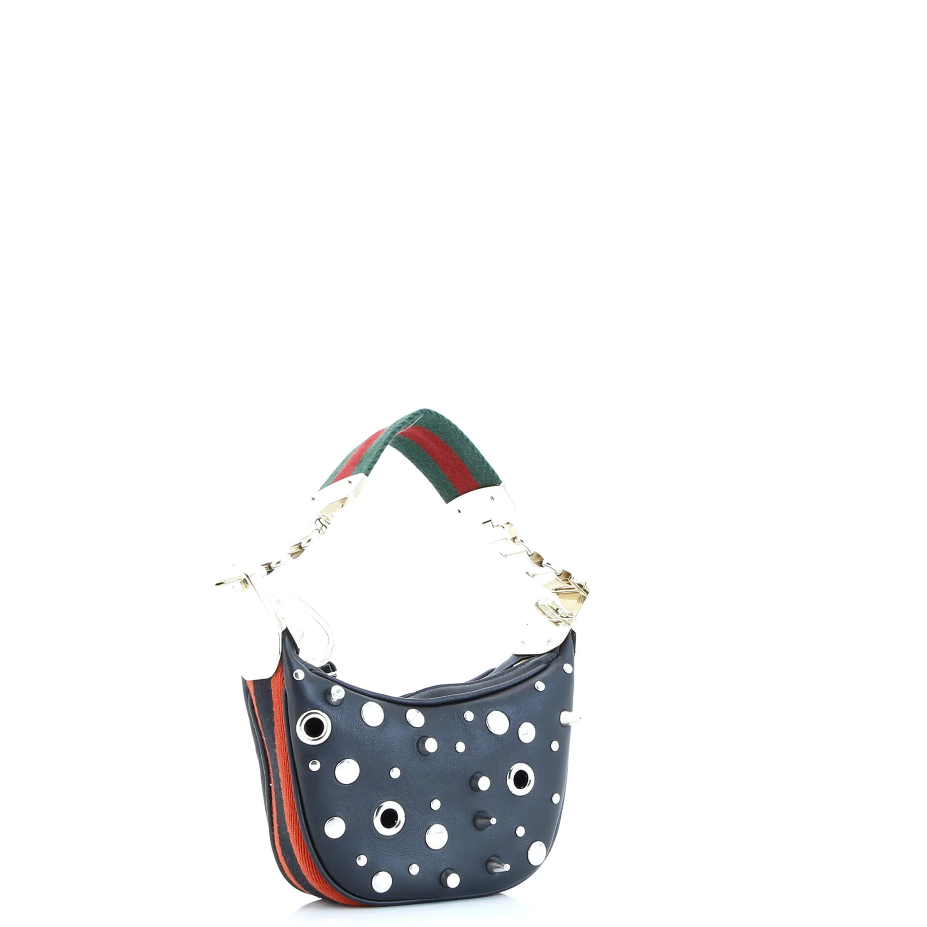Attache Shoulder Bag Grommet Embellished Leather Mini - Image 3