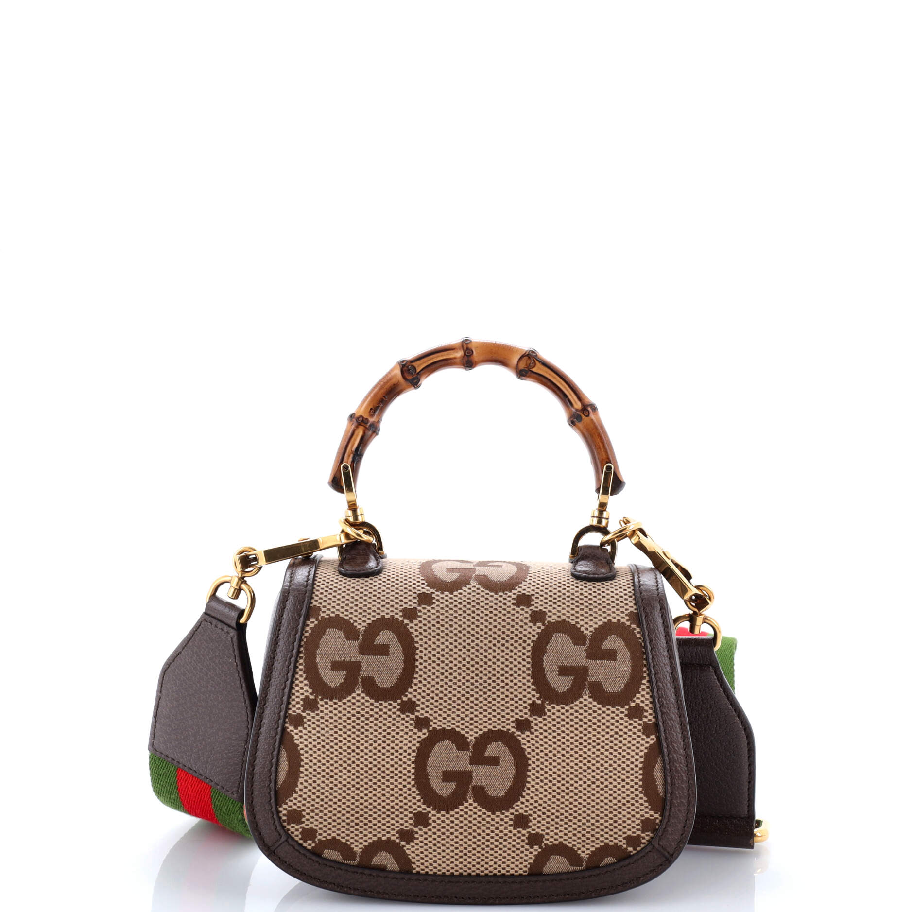 Bamboo 1947 Top Handle Bag Jumbo GG Canvas Mini - Image 3