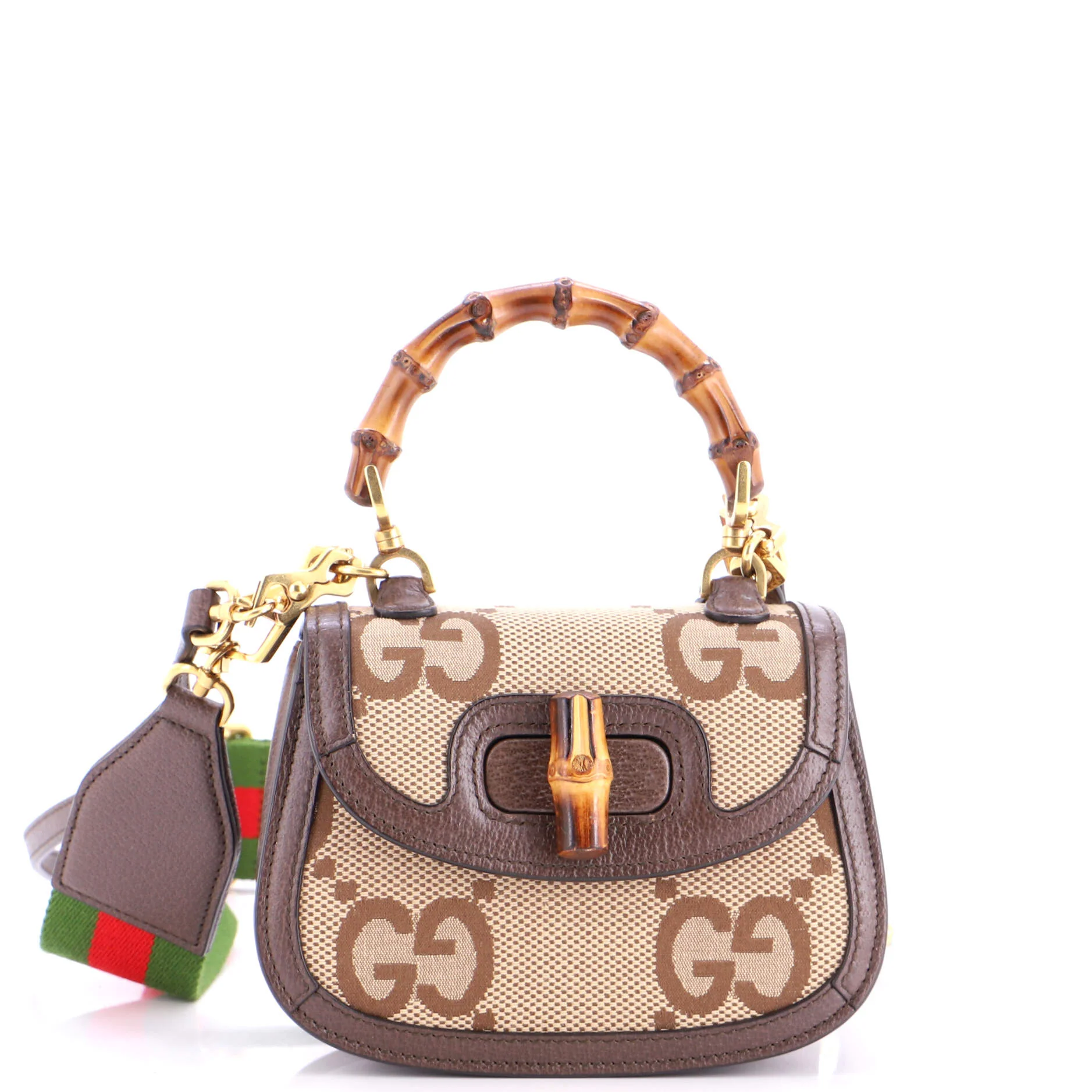 Bamboo 1947 Top Handle Bag Jumbo GG Canvas Mini