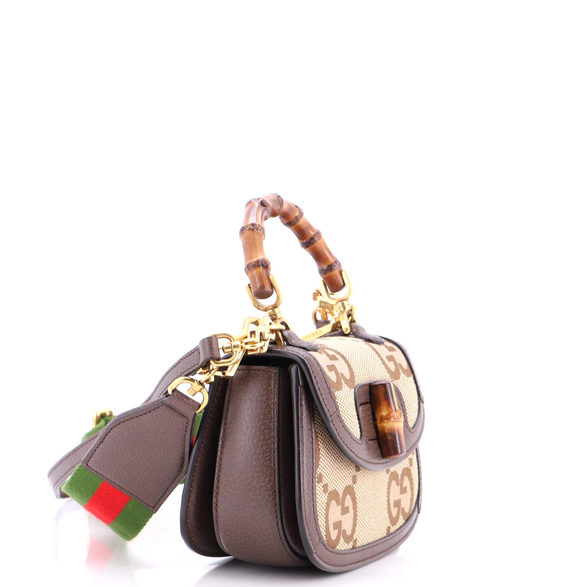 Bamboo 1947 Top Handle Bag Jumbo GG Canvas Mini - Image 2