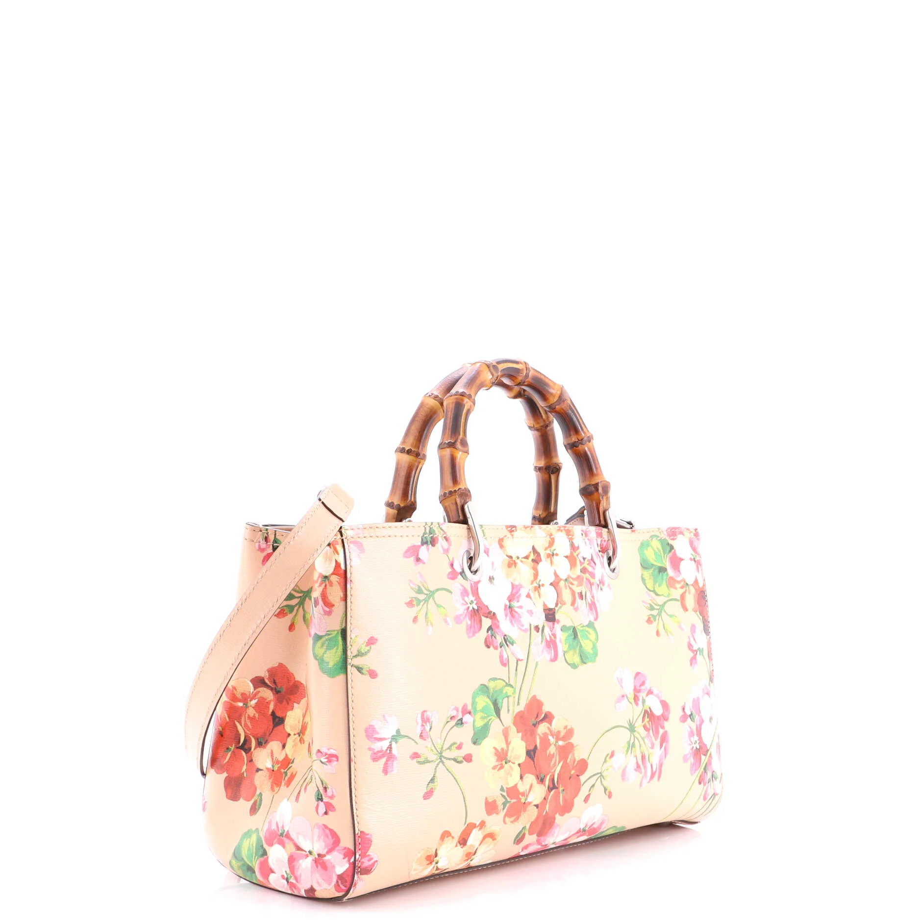 Bamboo Shopper Tote Blooms Print Leather Medium - Image 2