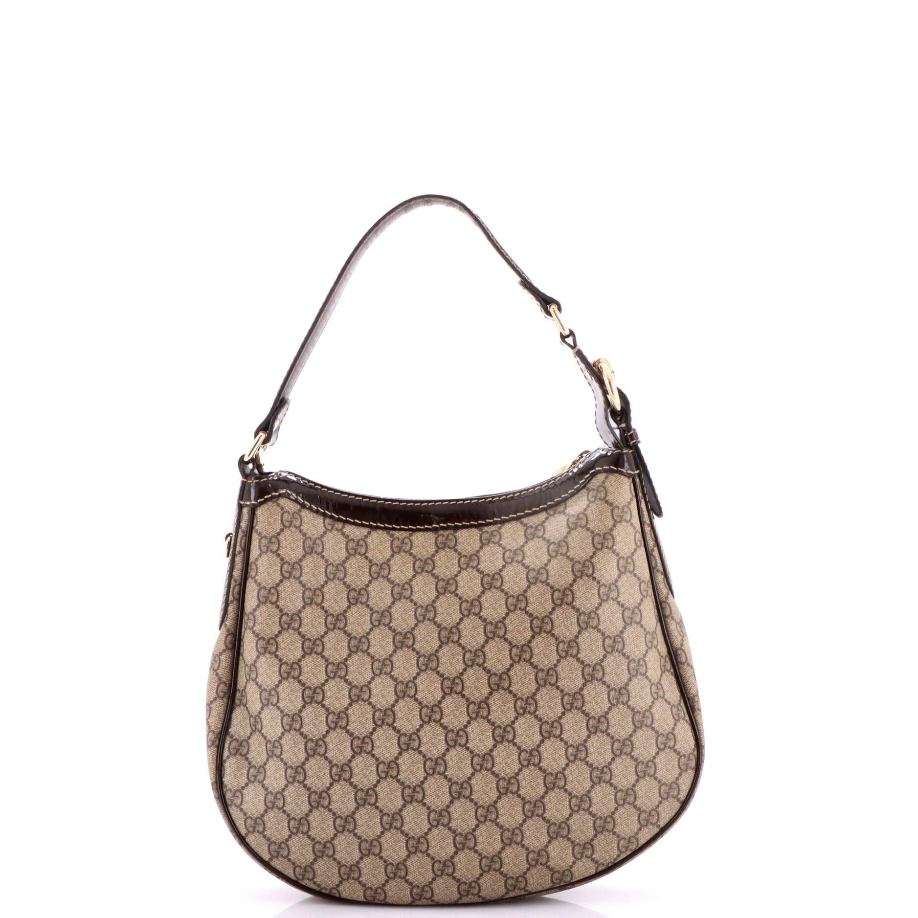 Belted Handle Zip Hobo GG Canvas and Patent Medium - Image 3