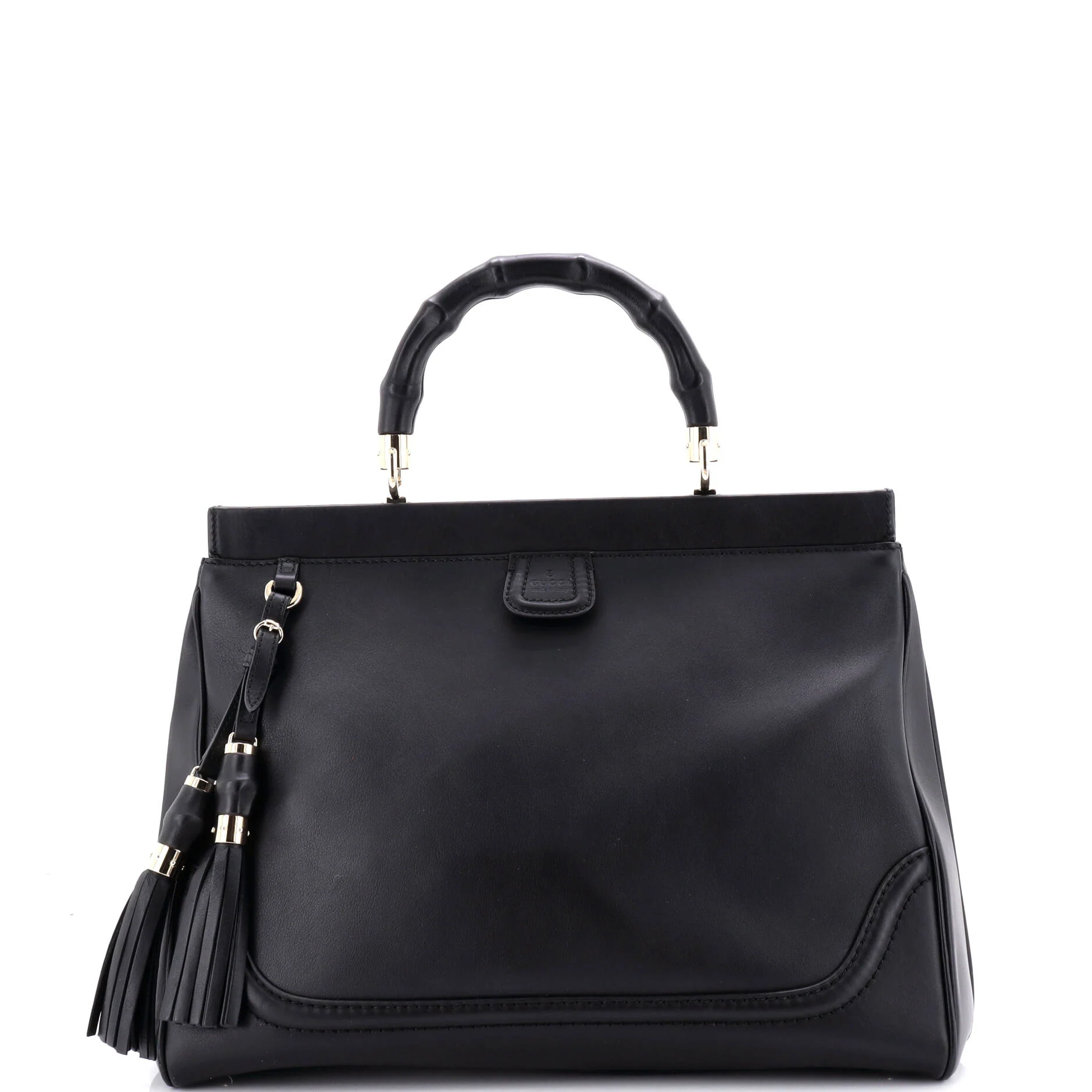 Bold Bamboo Top Handle Bag Leather