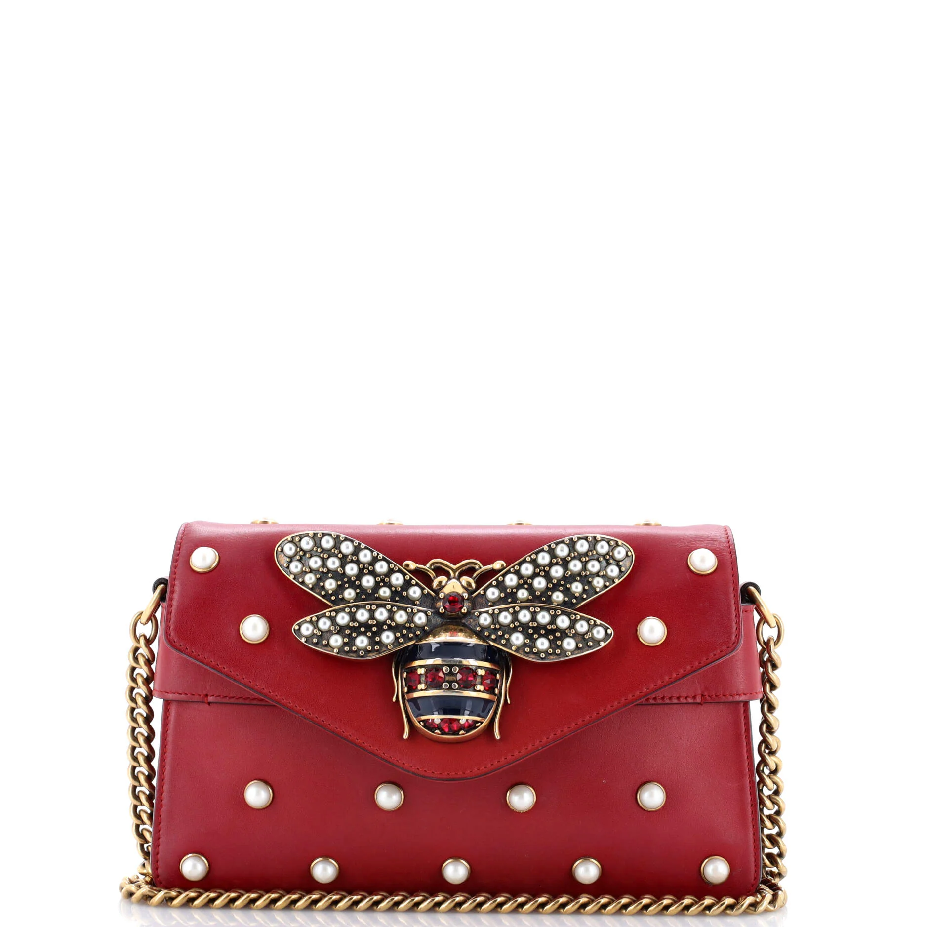 Broadway Pearly Bee Shoulder Bag Embellished Leather Mini