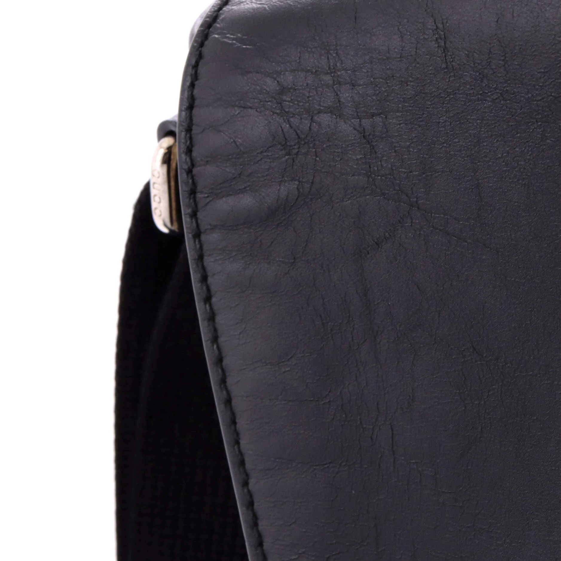 Buckle Flap Messenger Bag GG Coated Canvas with Leather Medium - Image 6