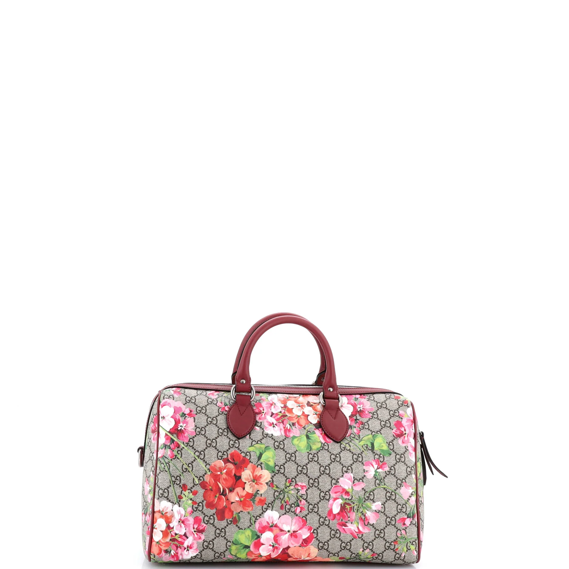 Convertible Boston Bag Blooms Print GG Coated Canvas Medium - Image 3