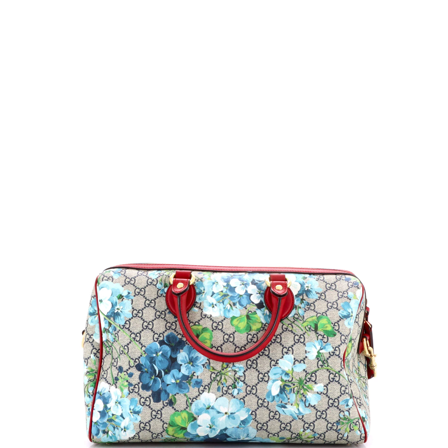 Convertible Boston Bag Blooms Print GG Coated Canvas Medium - Image 3