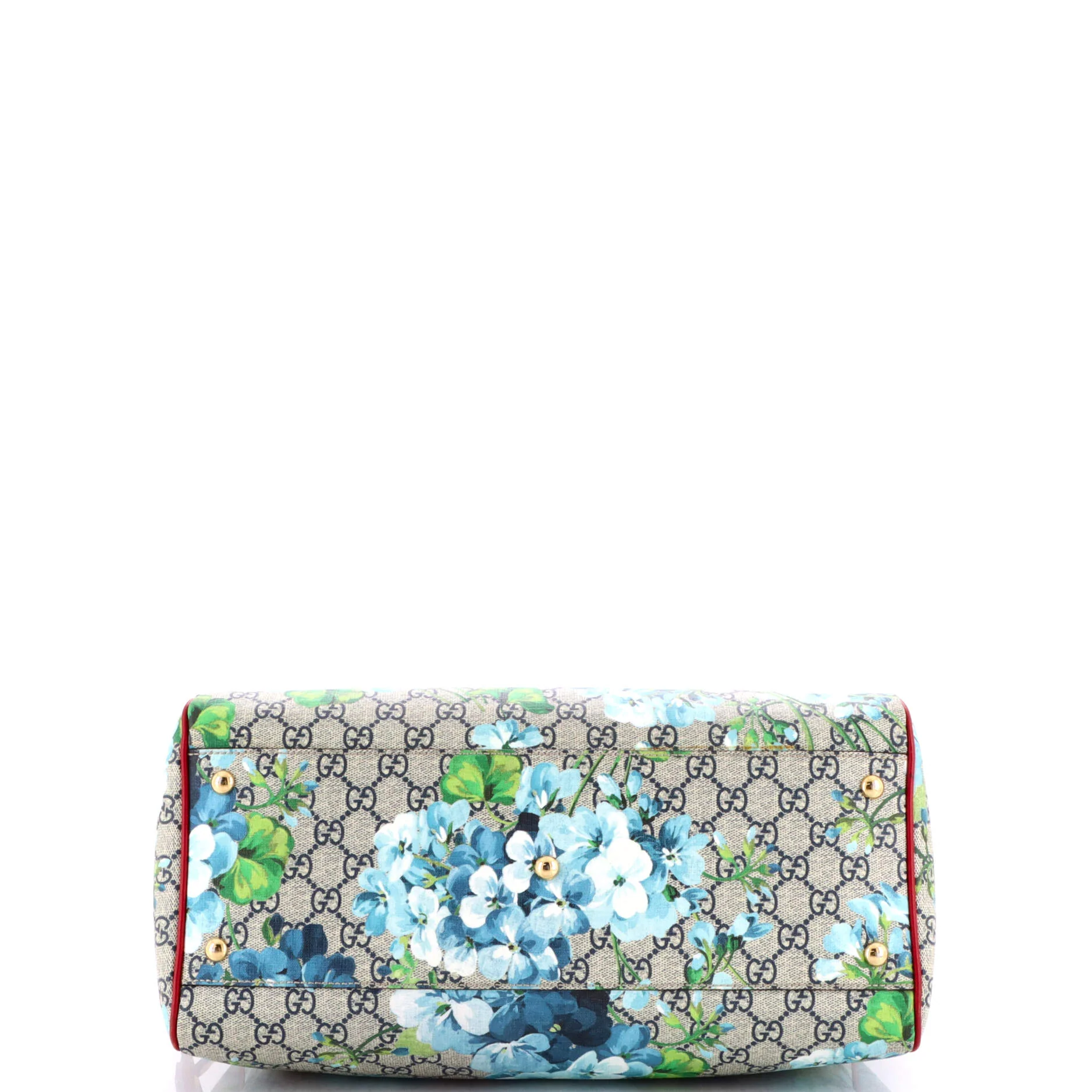 Convertible Boston Bag Blooms Print GG Coated Canvas Medium - Image 4