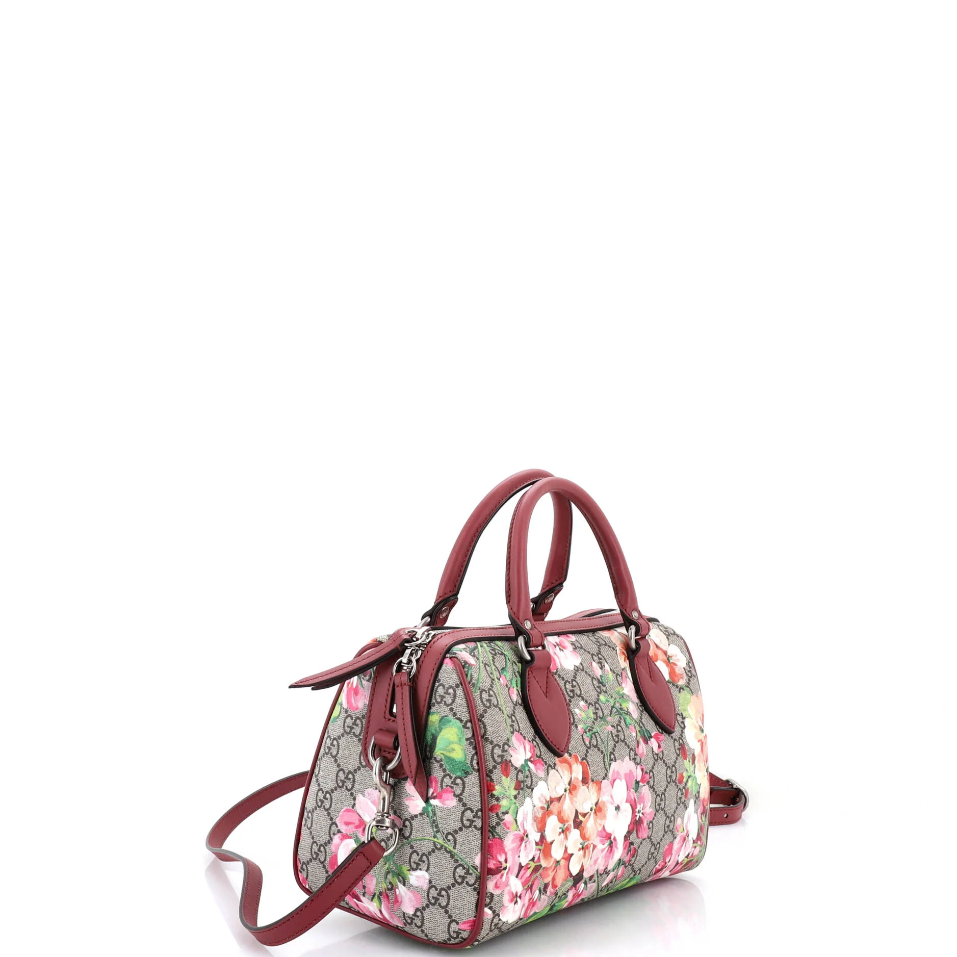 Convertible Boston Bag Blooms Print GG Coated Canvas Small - Image 2