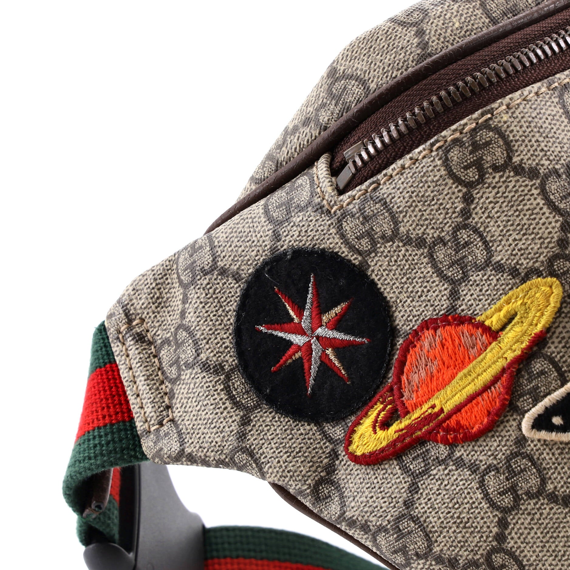 Courrier Zip Belt Bag GG Coated Canvas with Applique - Image 7