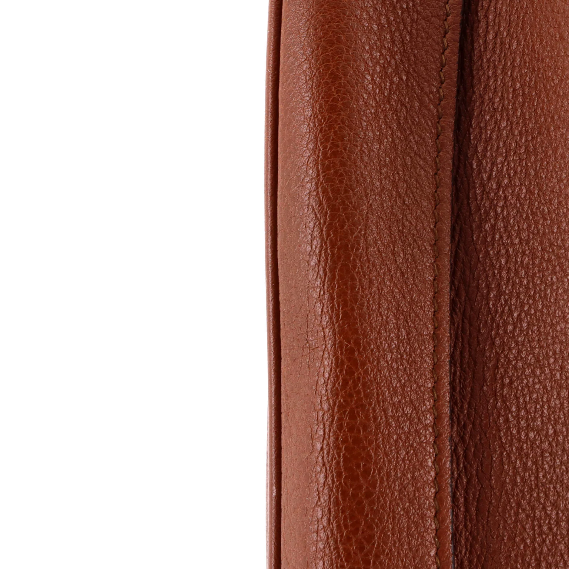 Diana Bamboo Handle Round Tote Leather Medium - Image 6