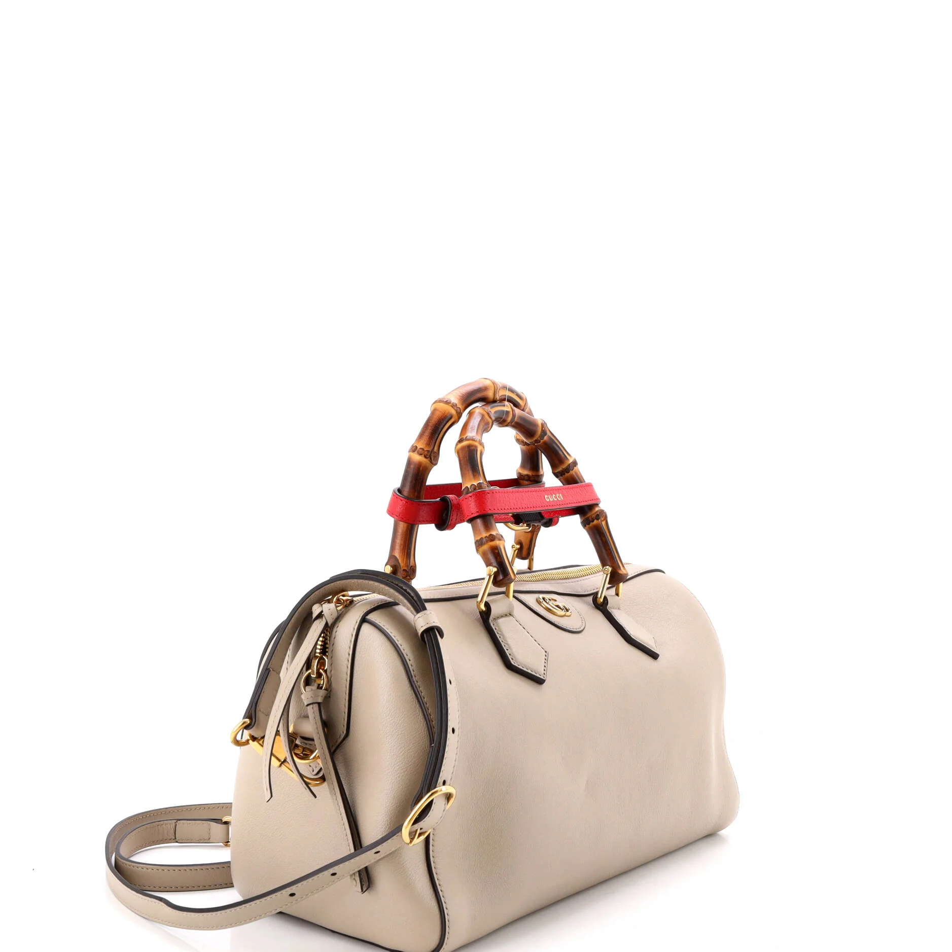 Diana NM Bamboo Handle Boston Bag Leather - Image 2