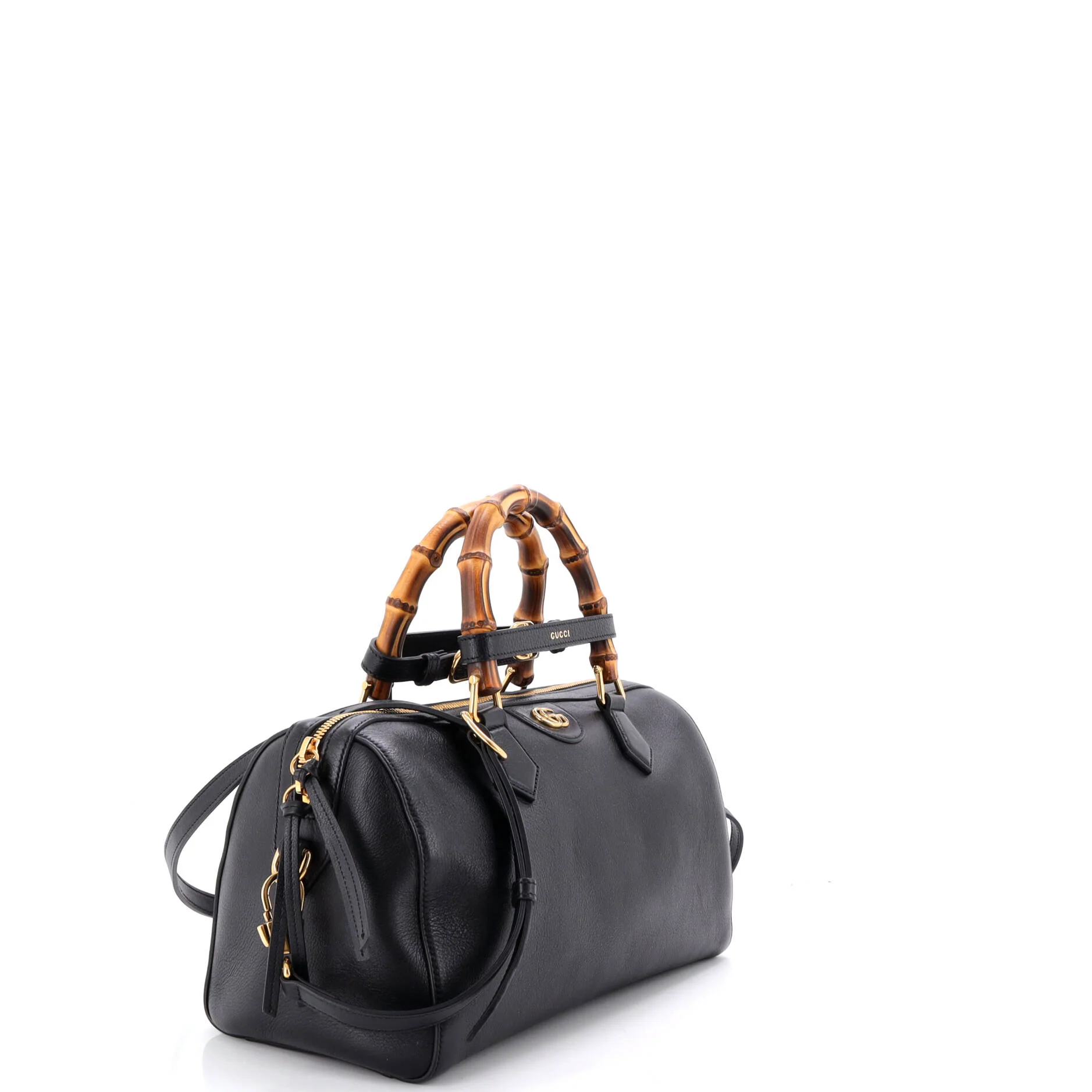Diana NM Bamboo Handle Boston Bag Leather - Image 2