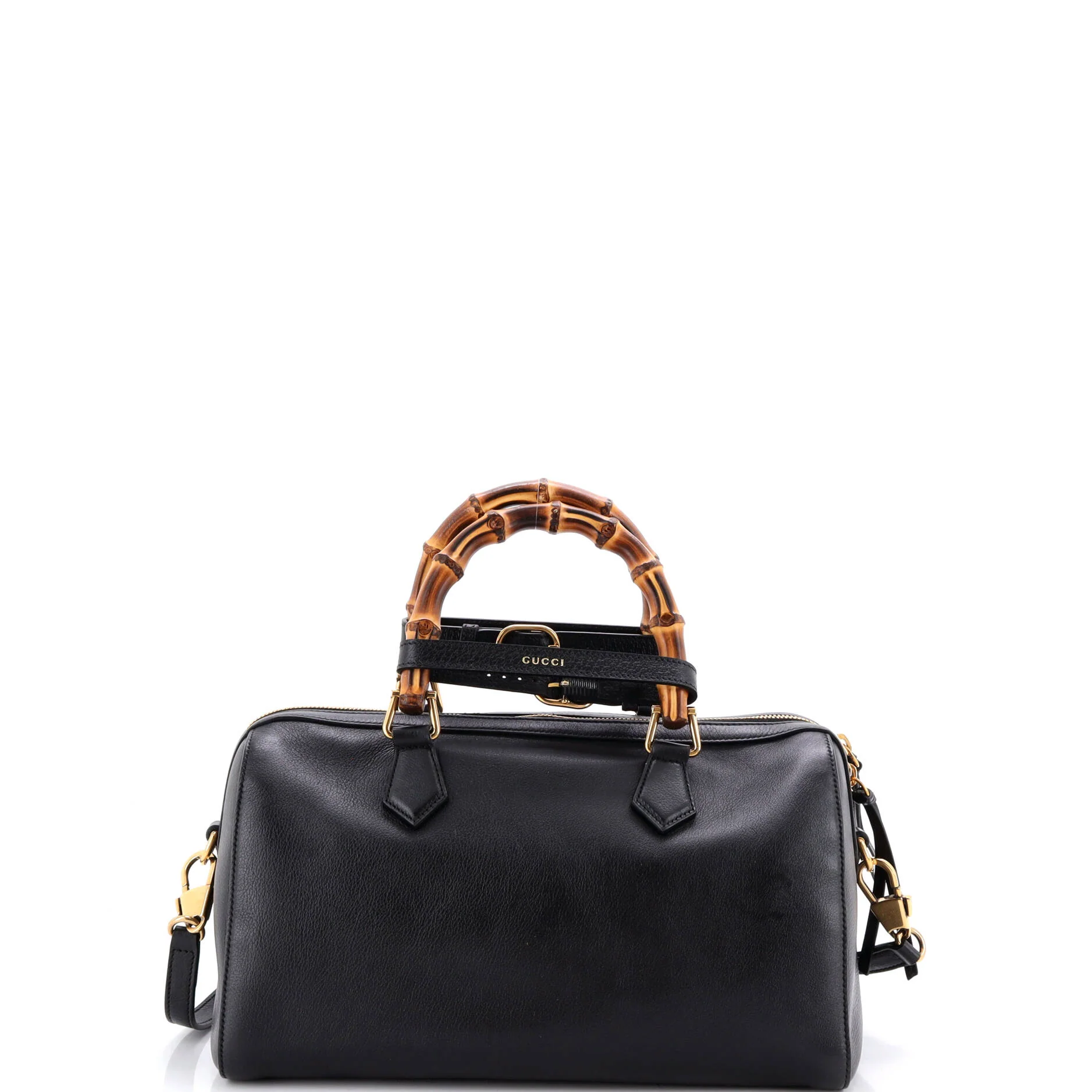 Diana NM Bamboo Handle Boston Bag Leather - Image 3