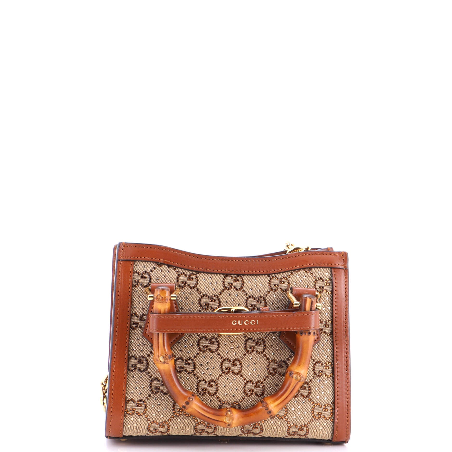Diana NM Bamboo Handle Tote Crystal Embellished GG Canvas Mini - Image 3