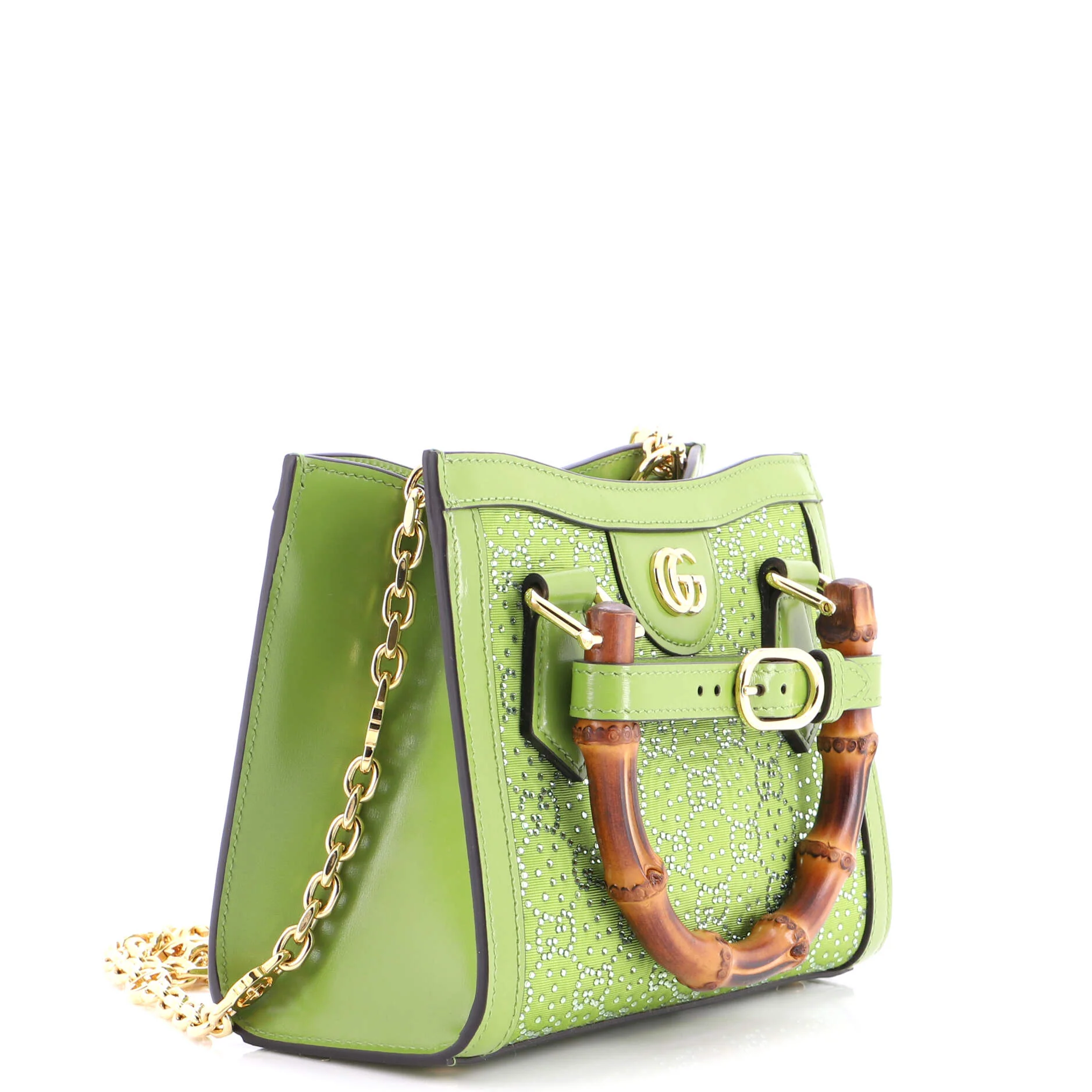 Diana NM Bamboo Handle Tote Crystal Embellished GG Canvas Mini - Image 2