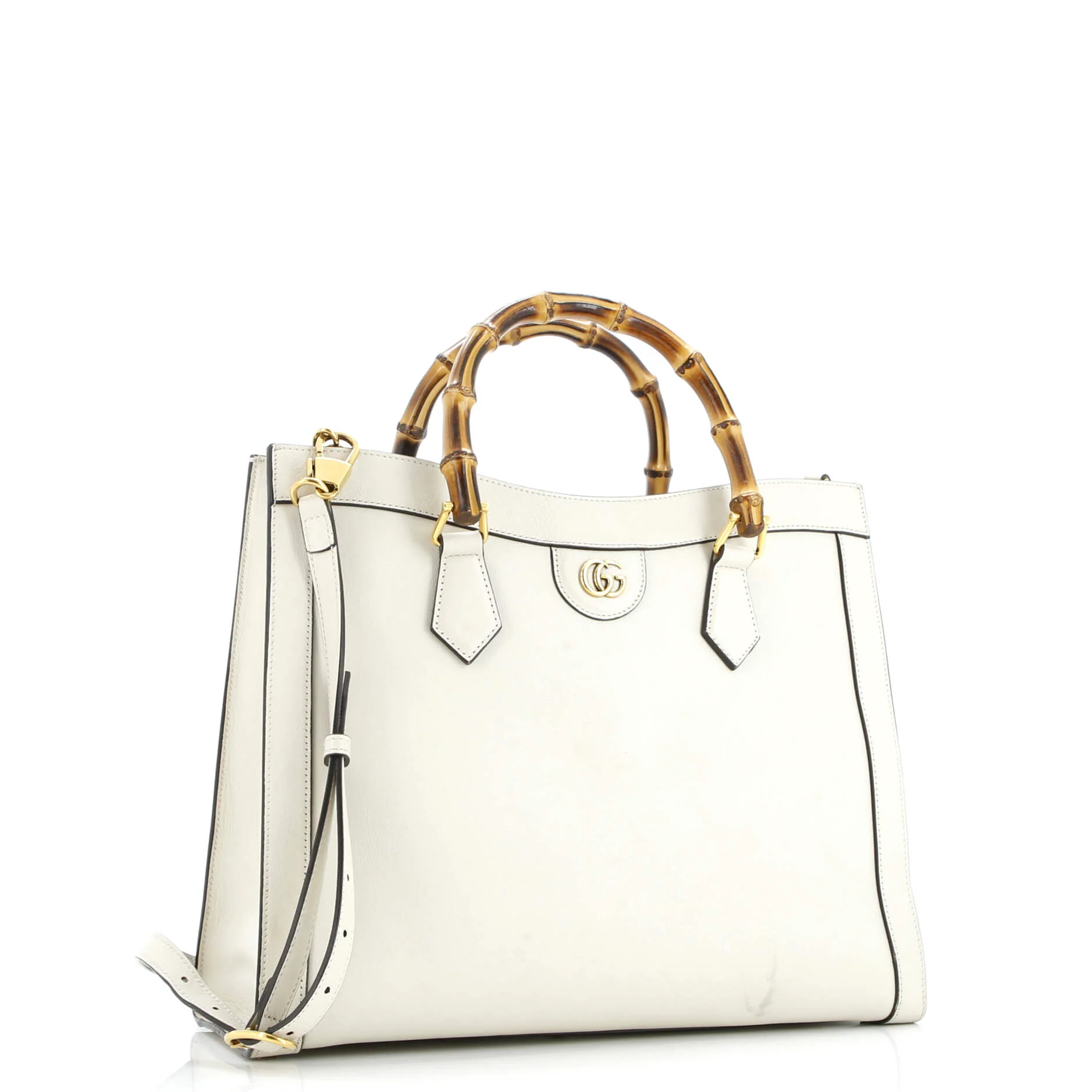 Diana NM Bamboo Handle Tote Leather Medium - Image 2