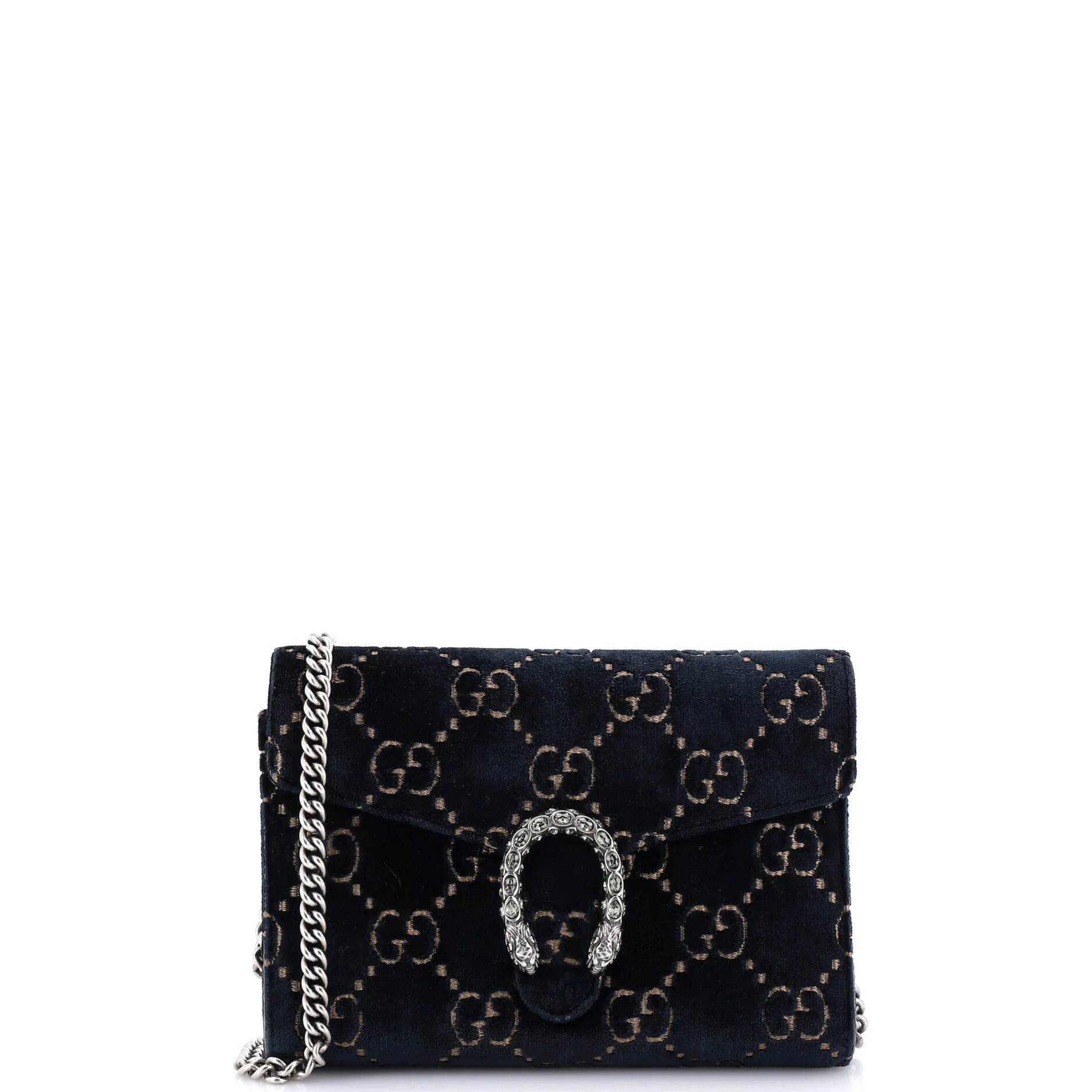 Dionysus Chain Wallet GG Velvet Small