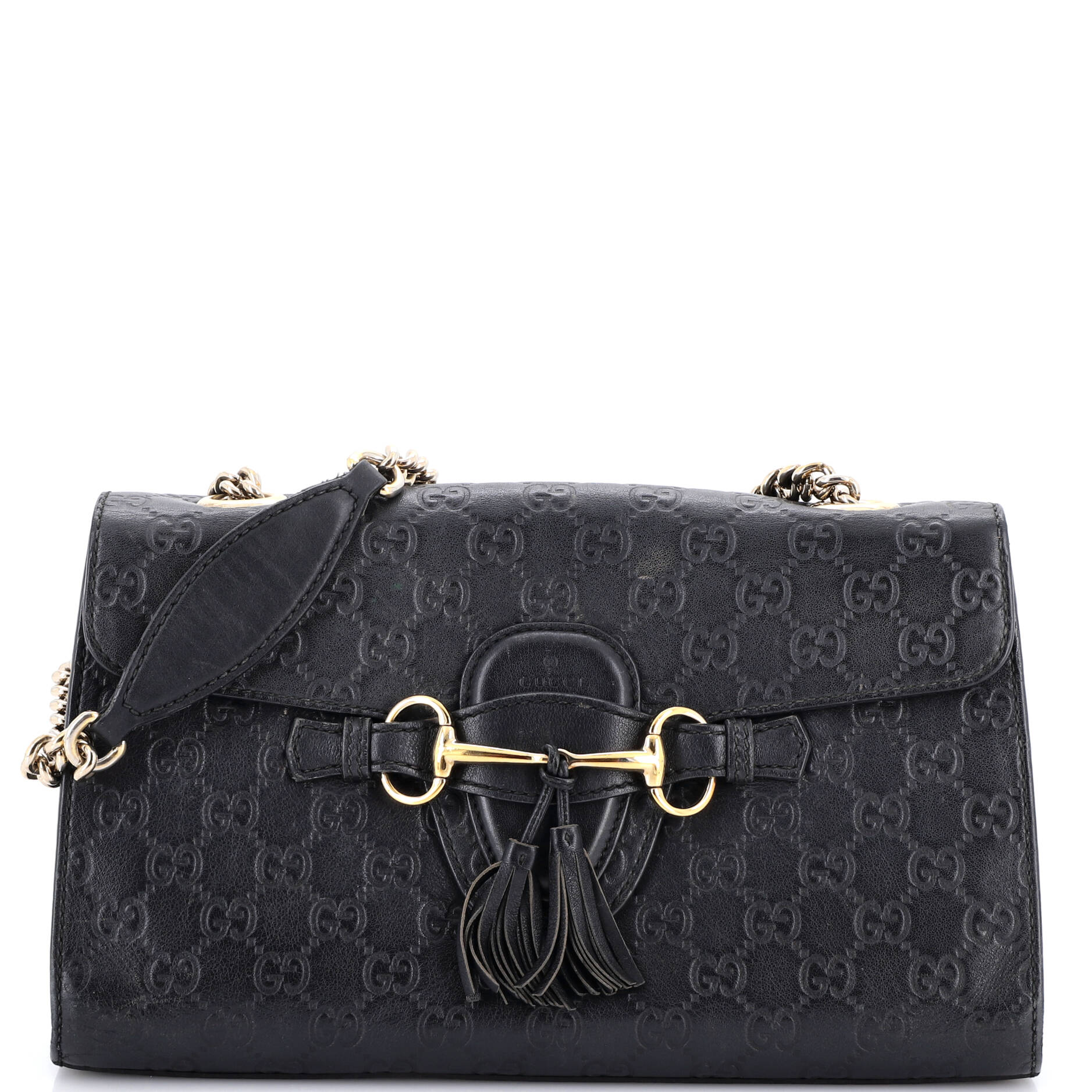 Emily Chain Flap Bag Guccissima Leather Medium