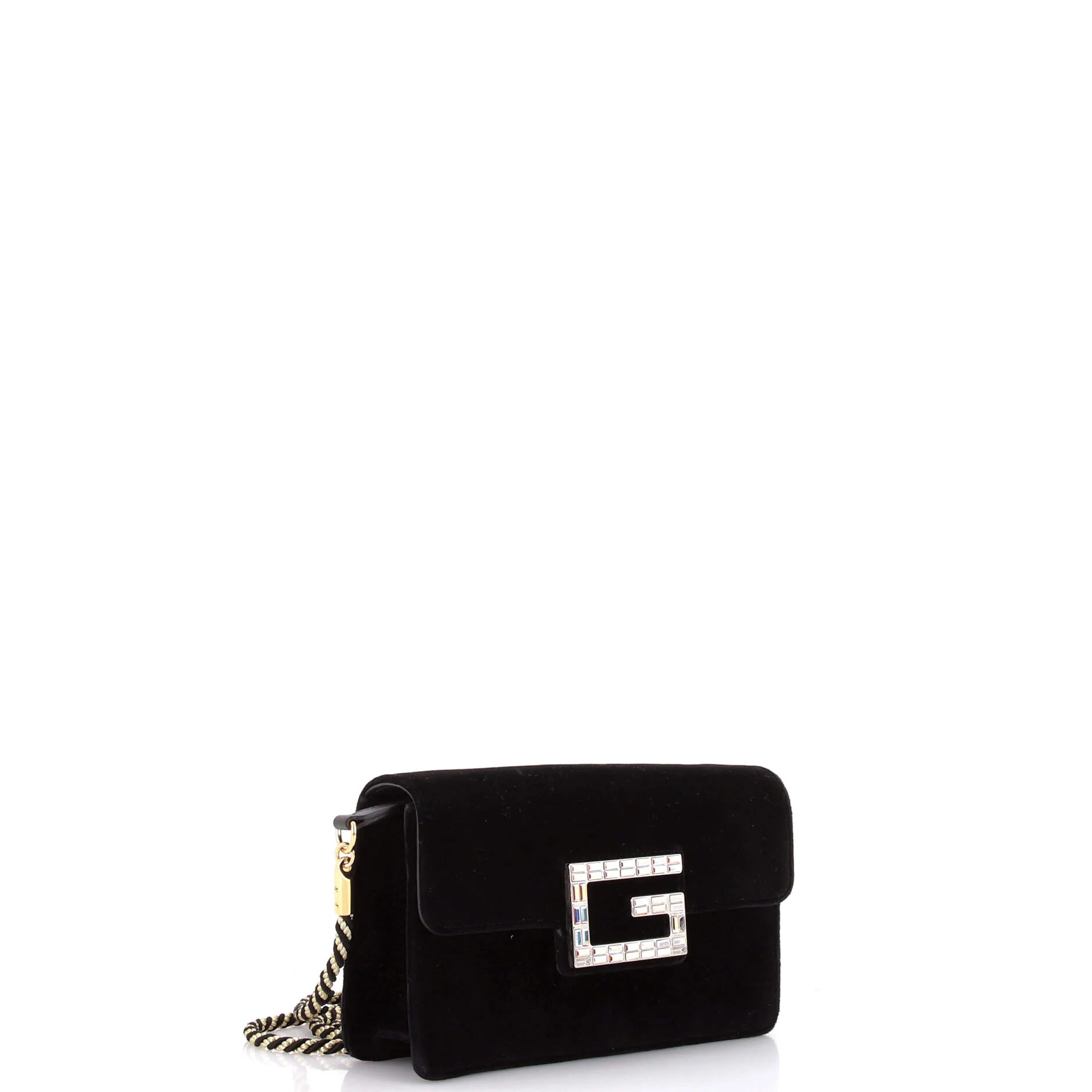G Broadway Shoulder Bag Velvet with Crystals Small - Image 2