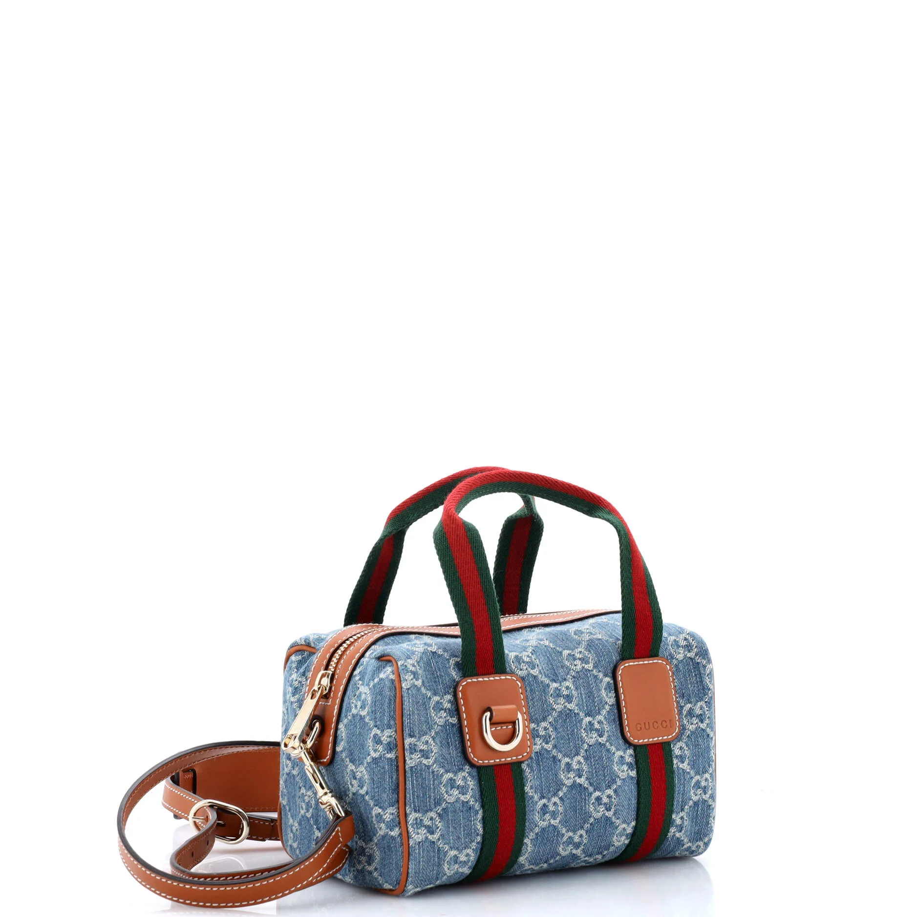 GG Boston Convertible Top Handle Bag GG Denim Mini - Image 2