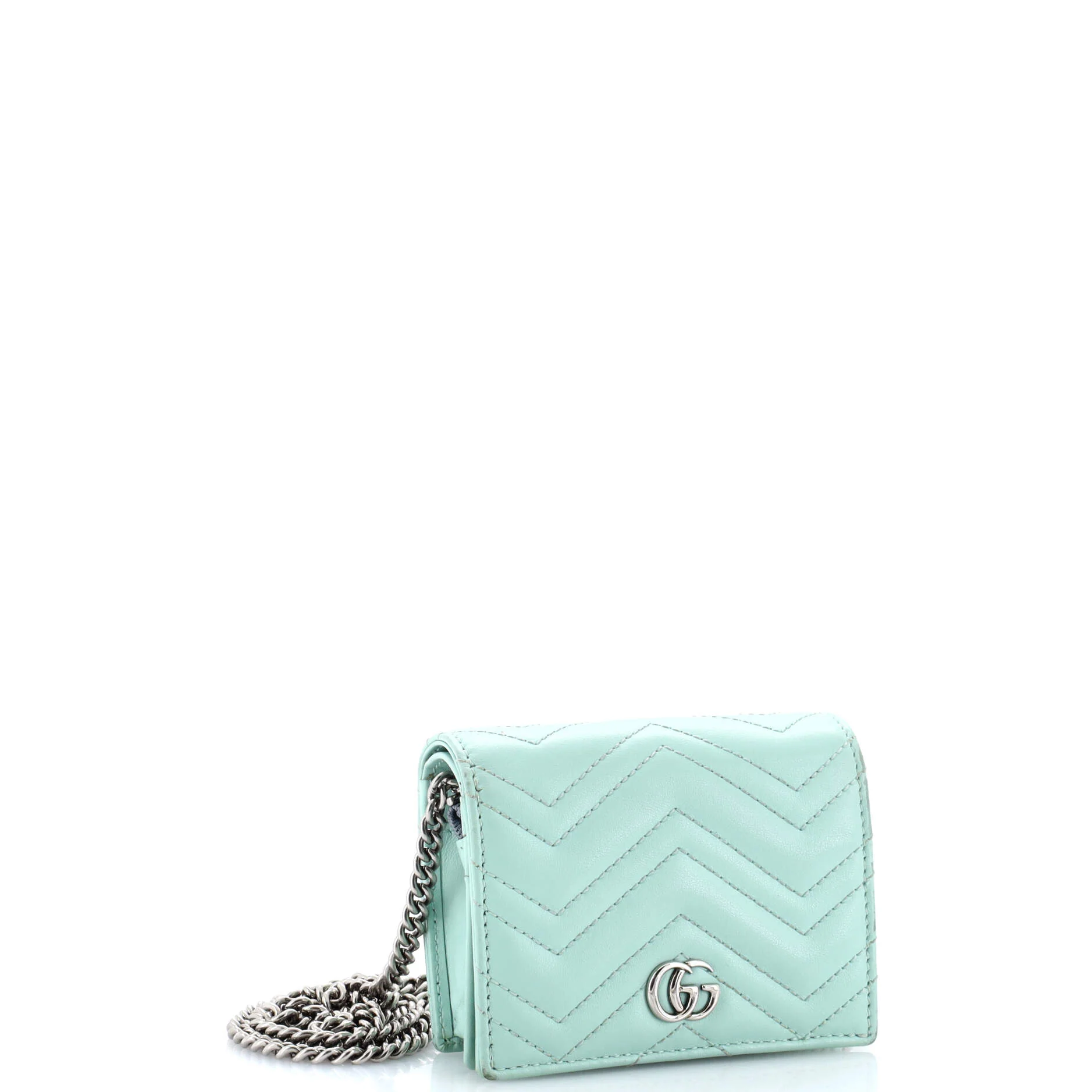 GG Marmont Card Case on Chain Matelasse Leather - Image 2