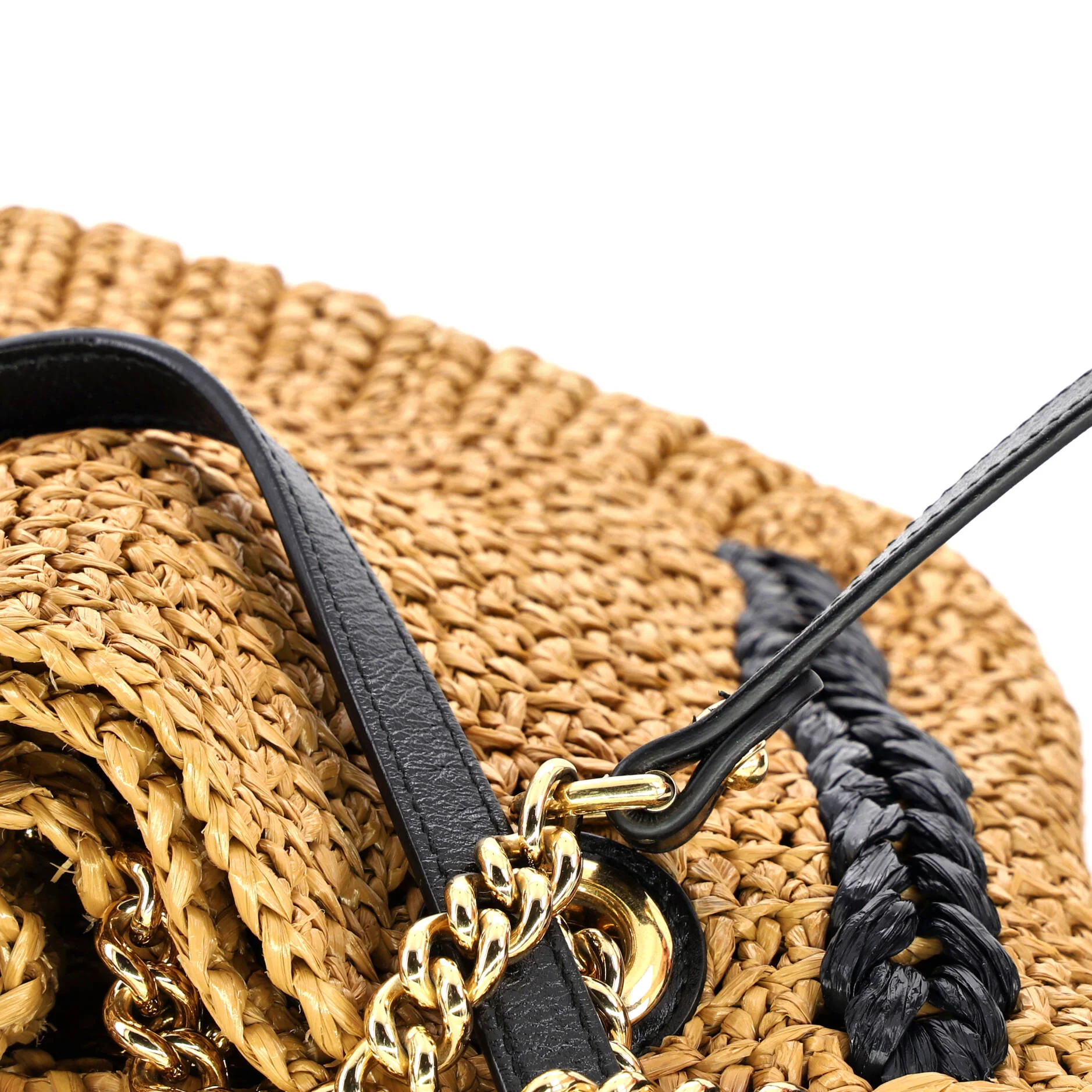GG Marmont Chain Tote Raffia Small - Image 7