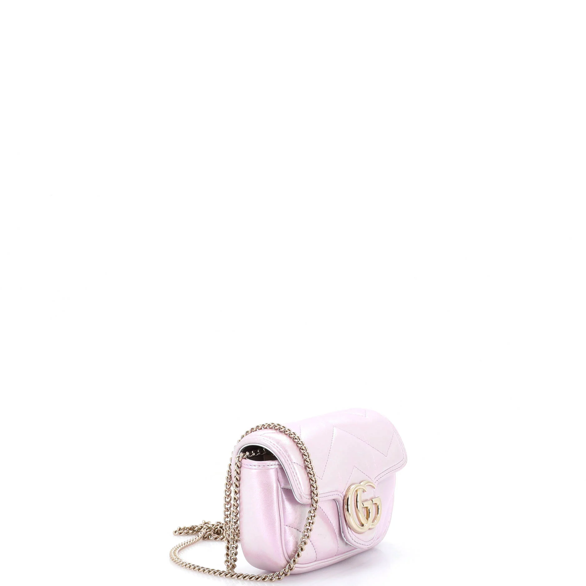 GG Marmont Flap Bag Chevron Iridescent Leather Super Mini - Image 2