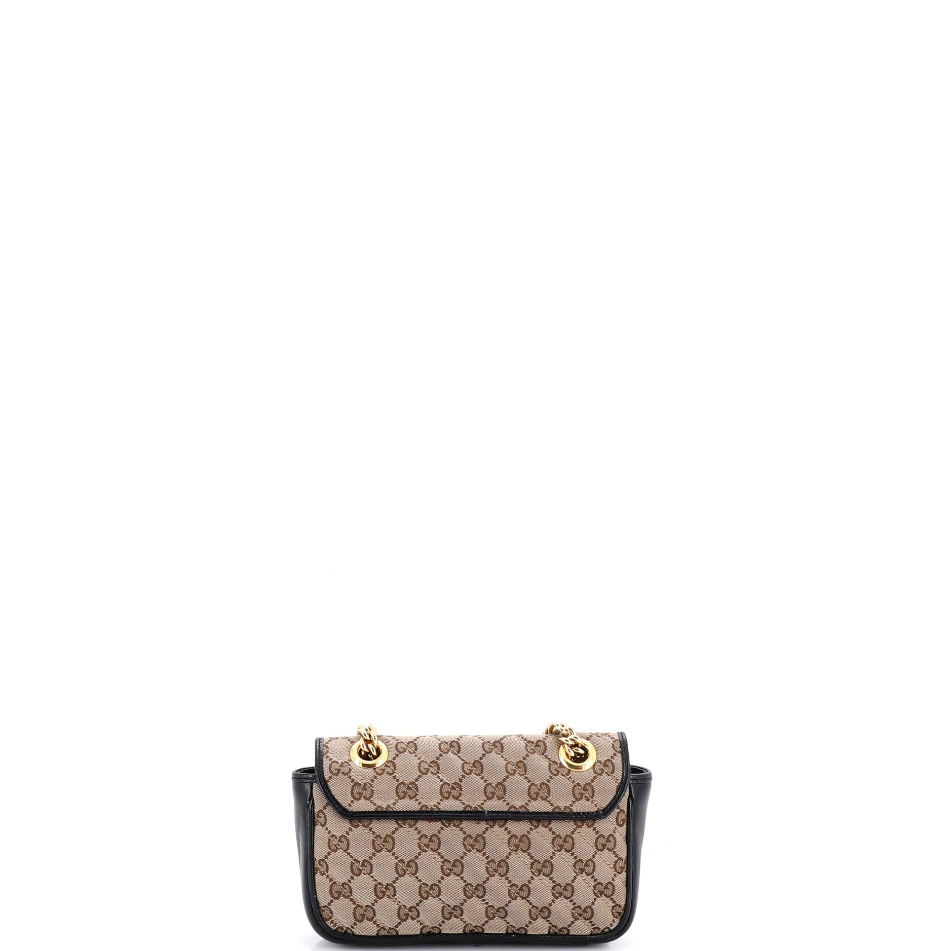 GG Marmont Flap Bag Diagonal Quilted GG Canvas with Leather Mini - Image 3