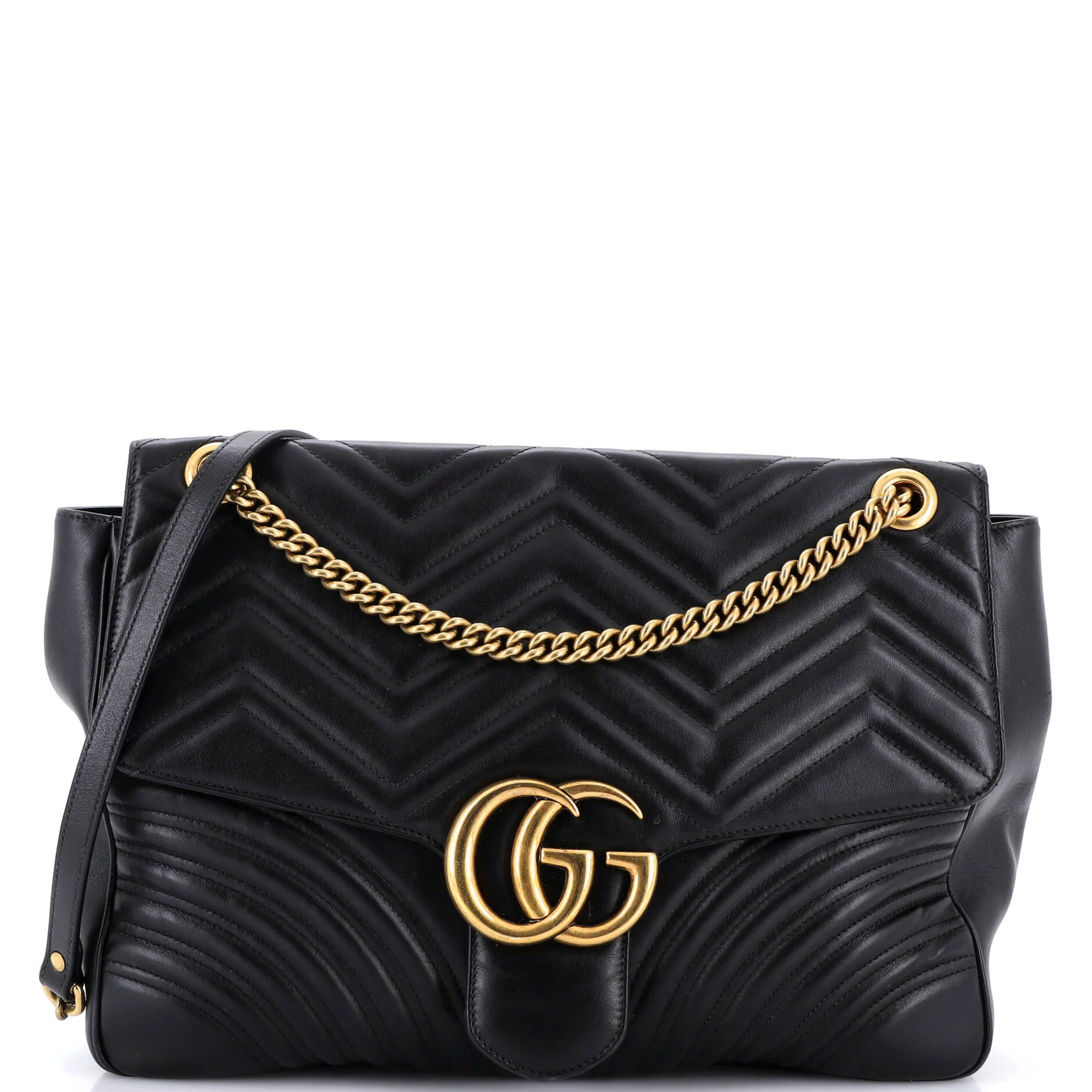 GG Marmont Flap Bag Matelasse Leather Large